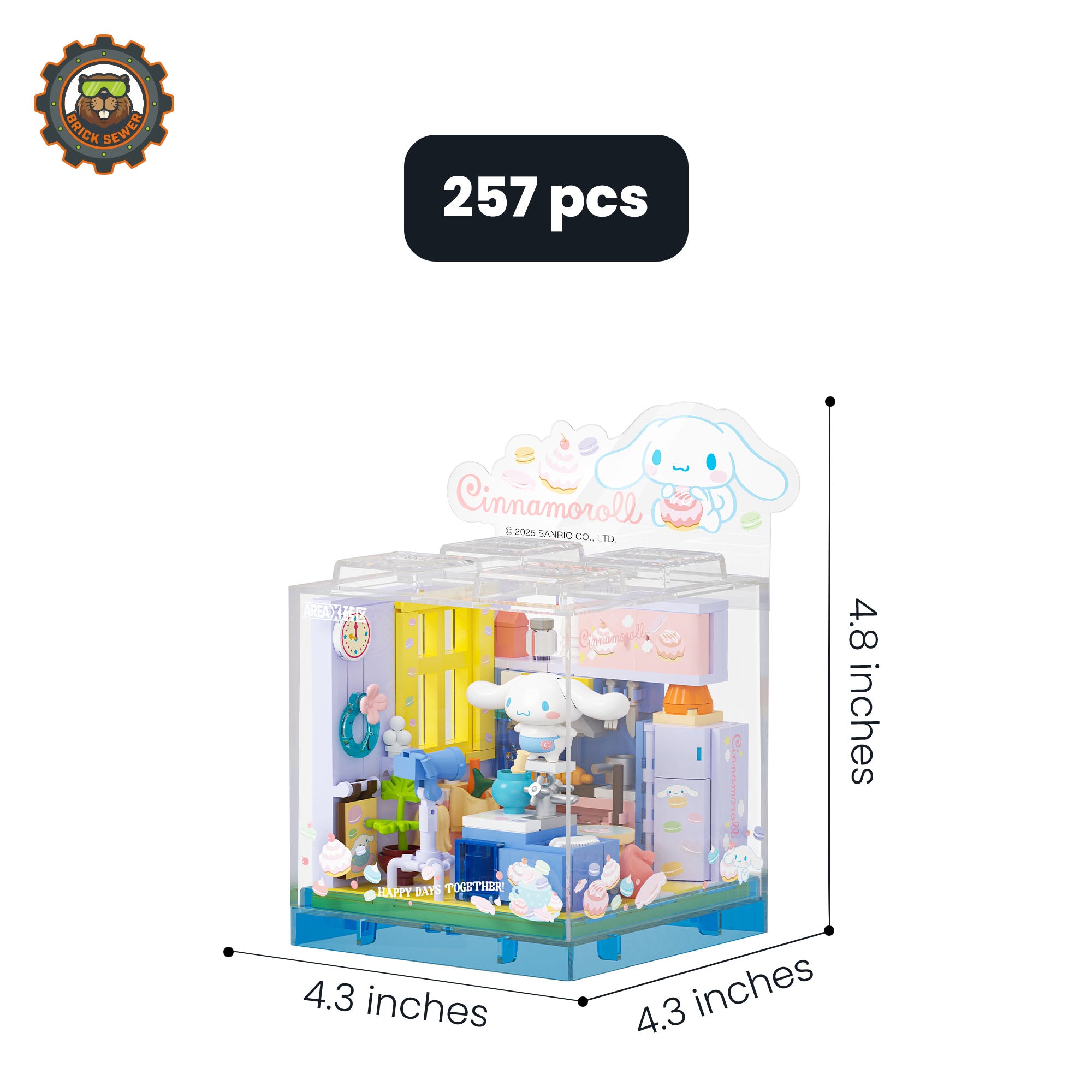 Sanrio Sweet Box – Cinnamoroll’s Bakery Corner with 257 pcs showcase, featuring bakery-themed details and pastel colors.