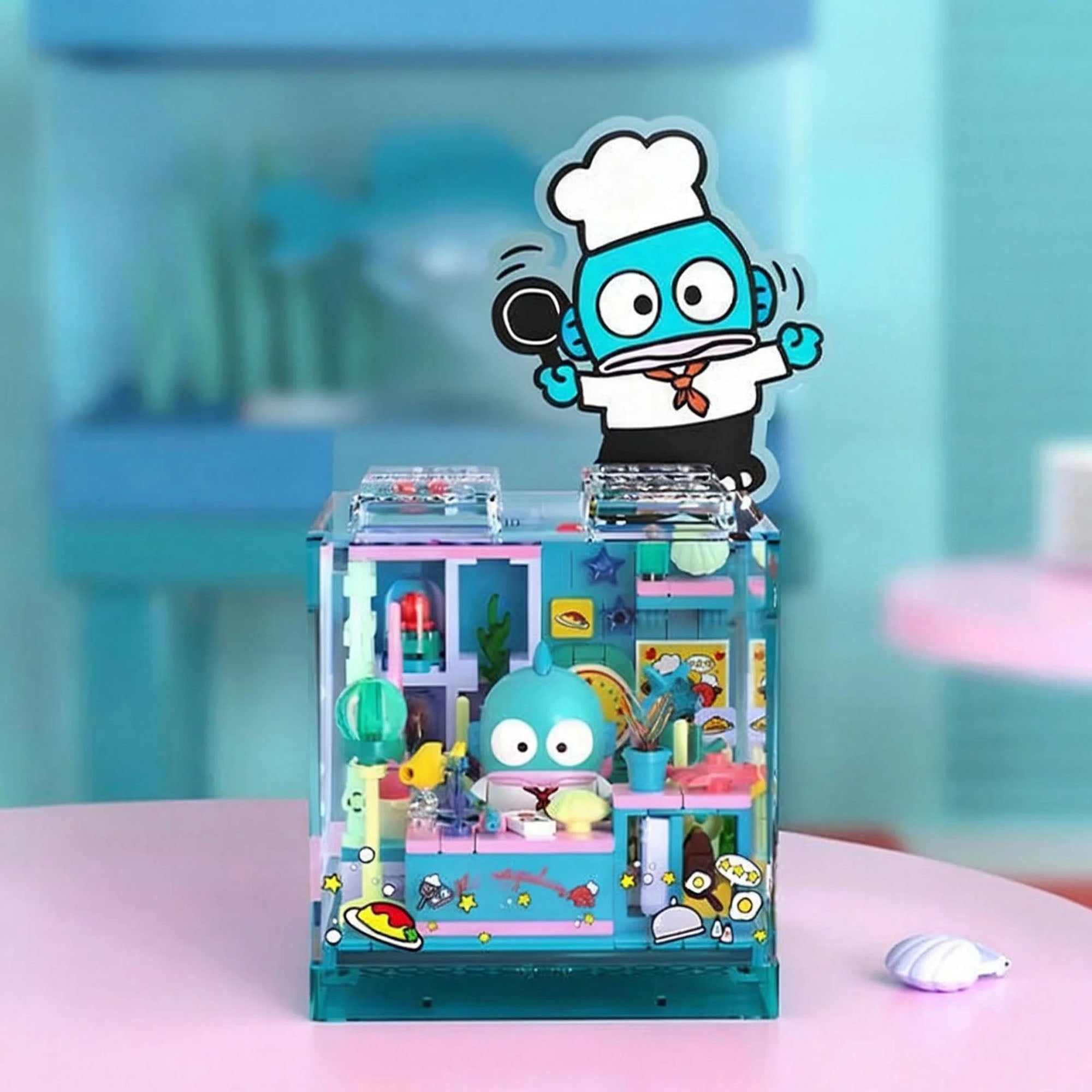 Sanrio Sweet Box – Hangyodon’s Seafood Diner featuring colorful underwater décor and quirky marine details.