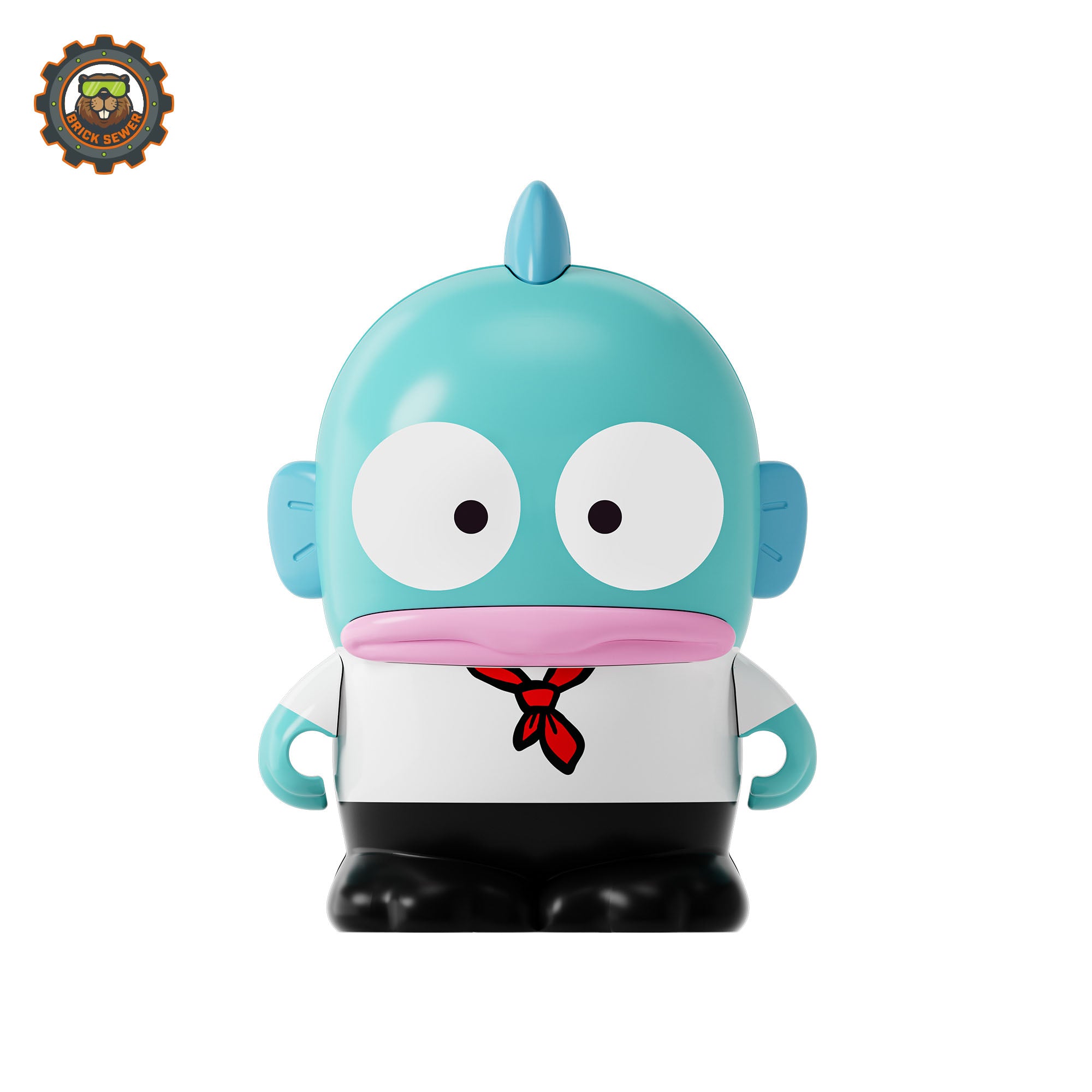 Sanrio Sweet Box – Hangyodon’s Seafood Diner character figure in blue with white shirt and red scarf.