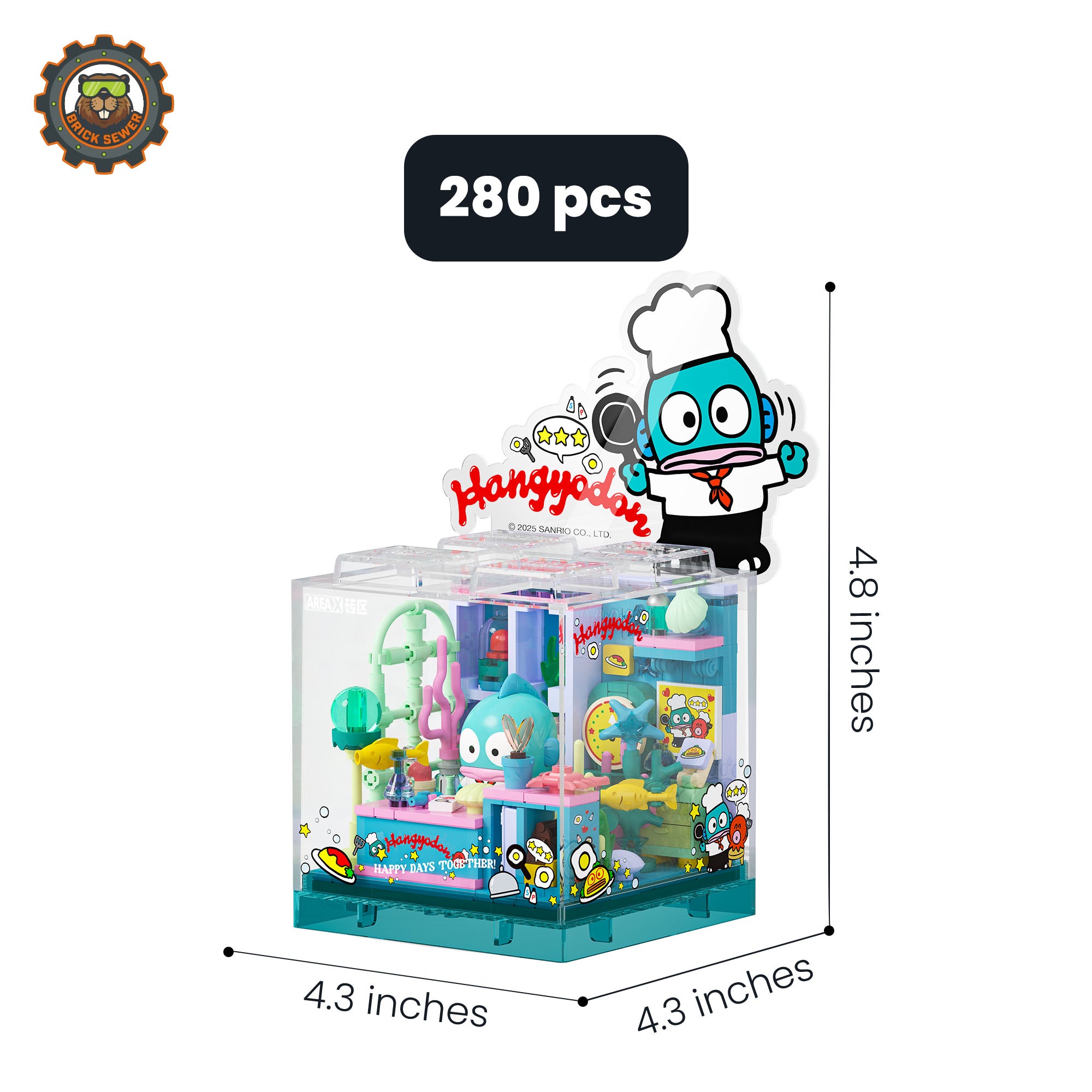 Sanrio Sweet Box – Hangyodon’s Seafood Diner with colorful marine details and seafood display.