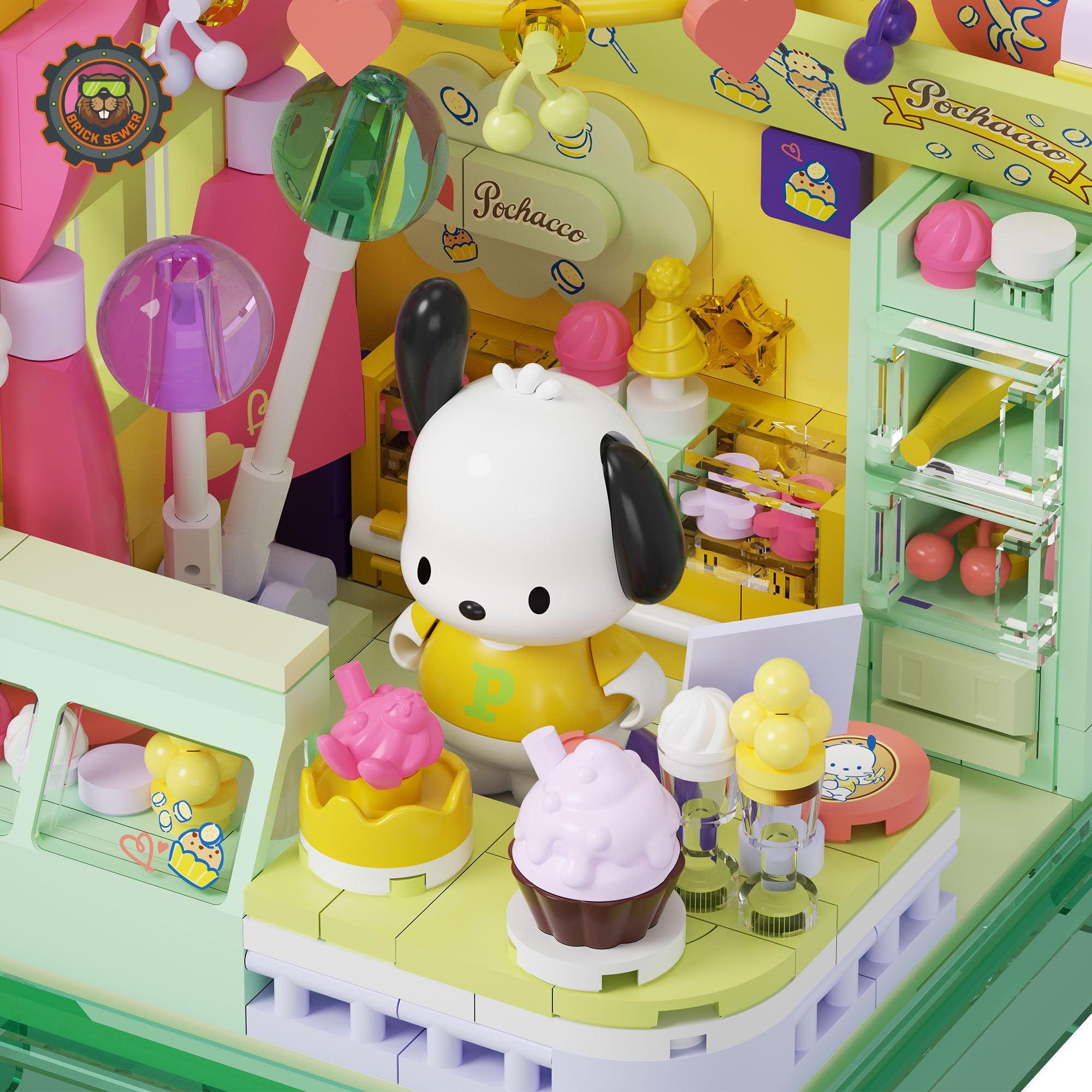 Sanrio Sweet Box – Pochacco’s Ice Cream Stand with Pochacco serving pastel ice cream treats.