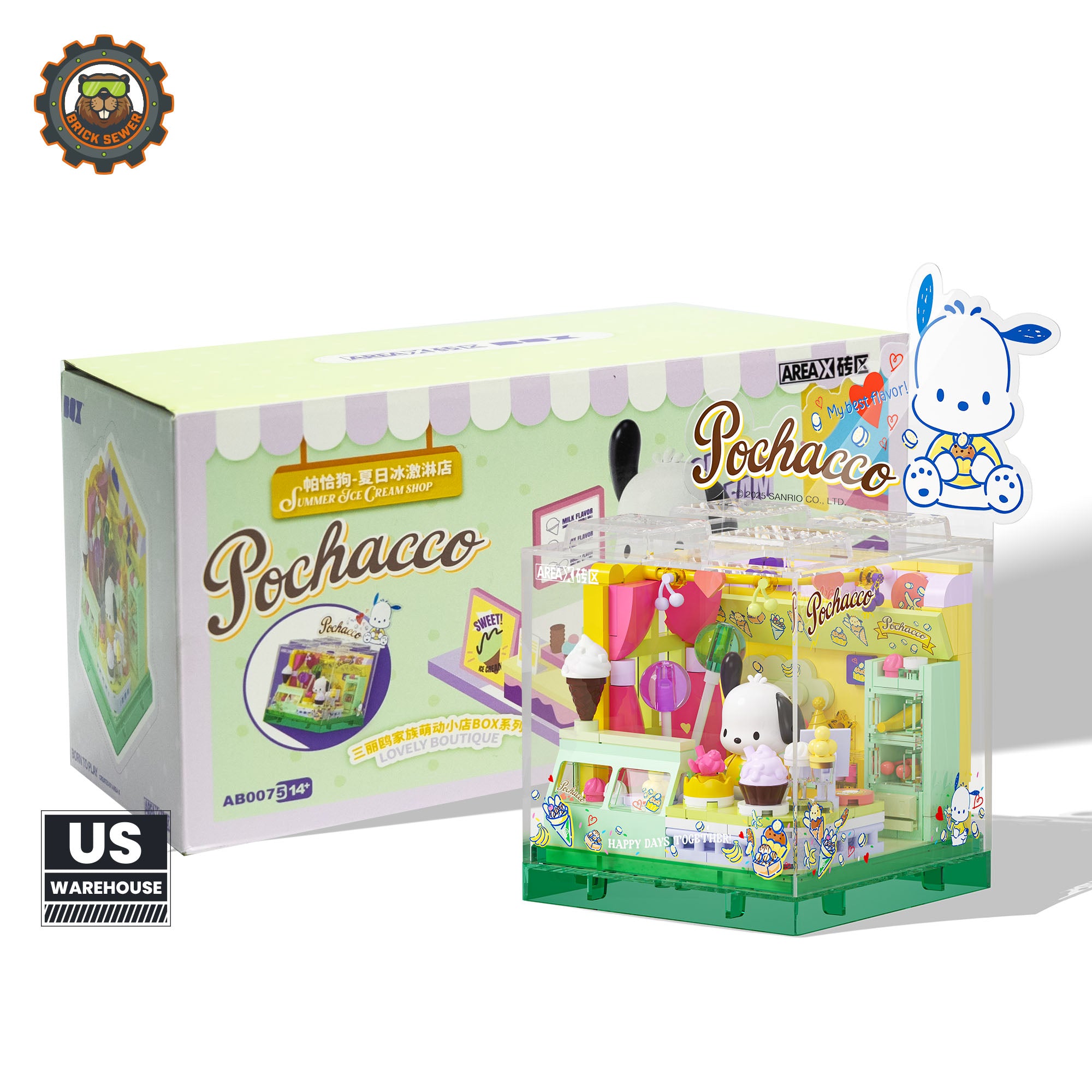 Sanrio Sweet Box – Pochacco’s Ice Cream Stand with colorful dessert display and playful Pochacco character.