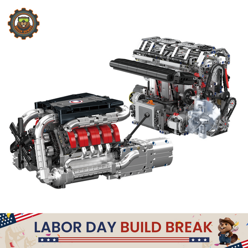 MouldKing V8 Engine Gearbox + Motorised L4 Engine FD26-ENG-BUNDLE