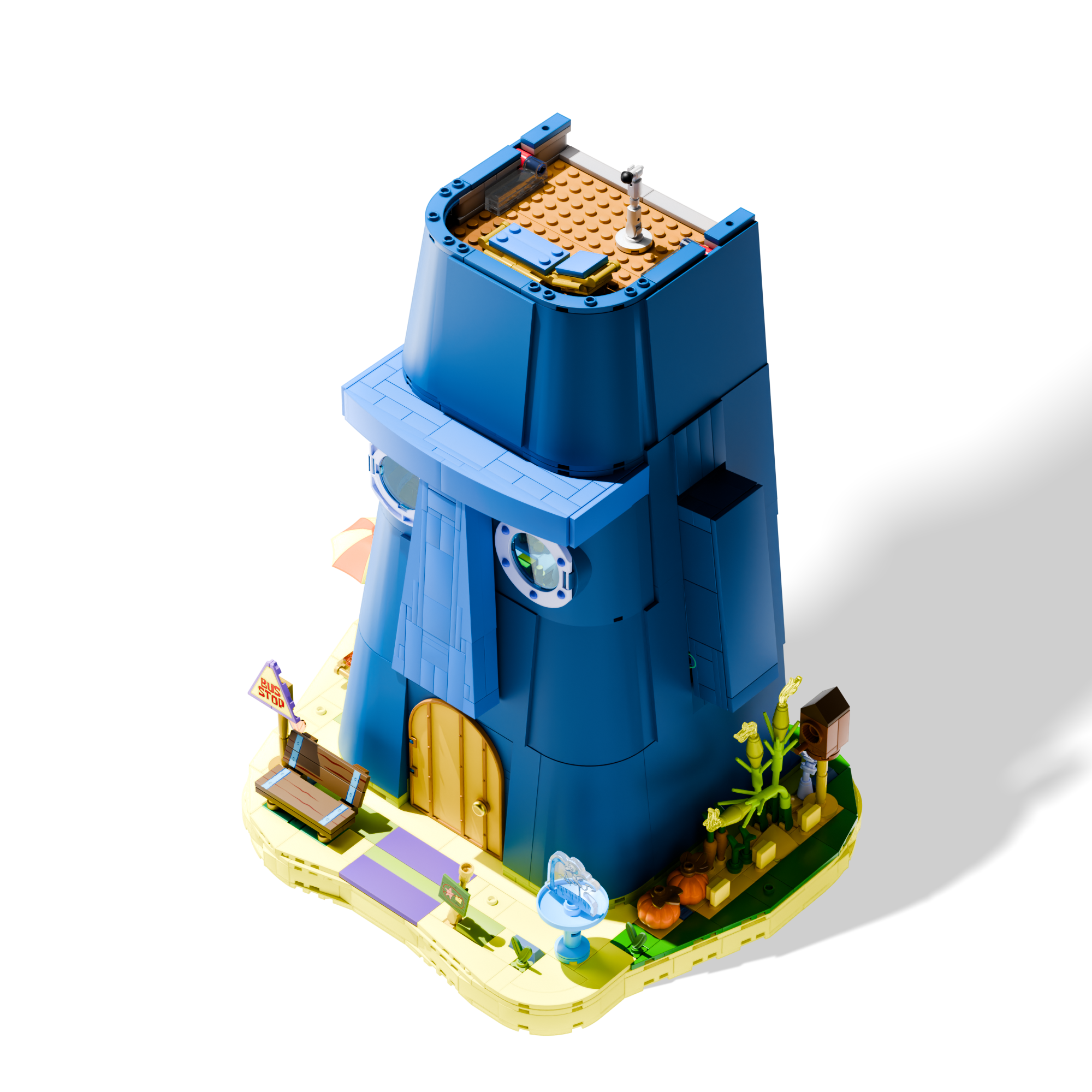 SpongeBob - Squidward’s Stone House (1,577-piece, 5 rooms, 13 inches high)