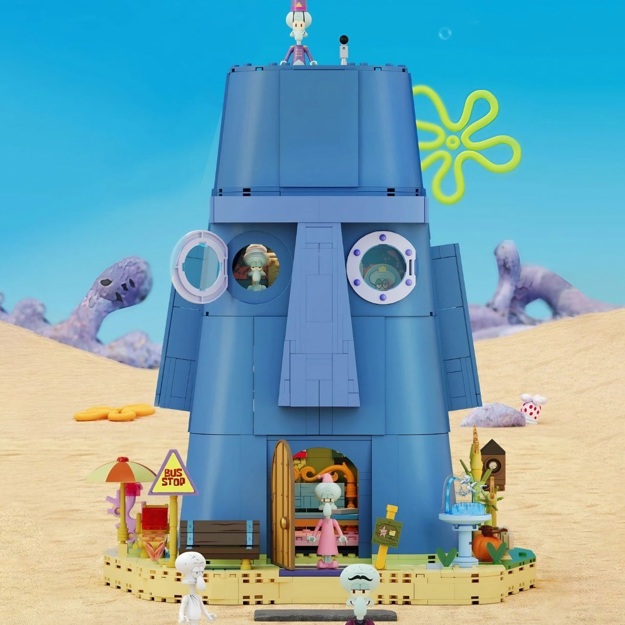 SpongeBob - Squidward’s Stone House (1,577-piece, 5 rooms, 13 inches high)