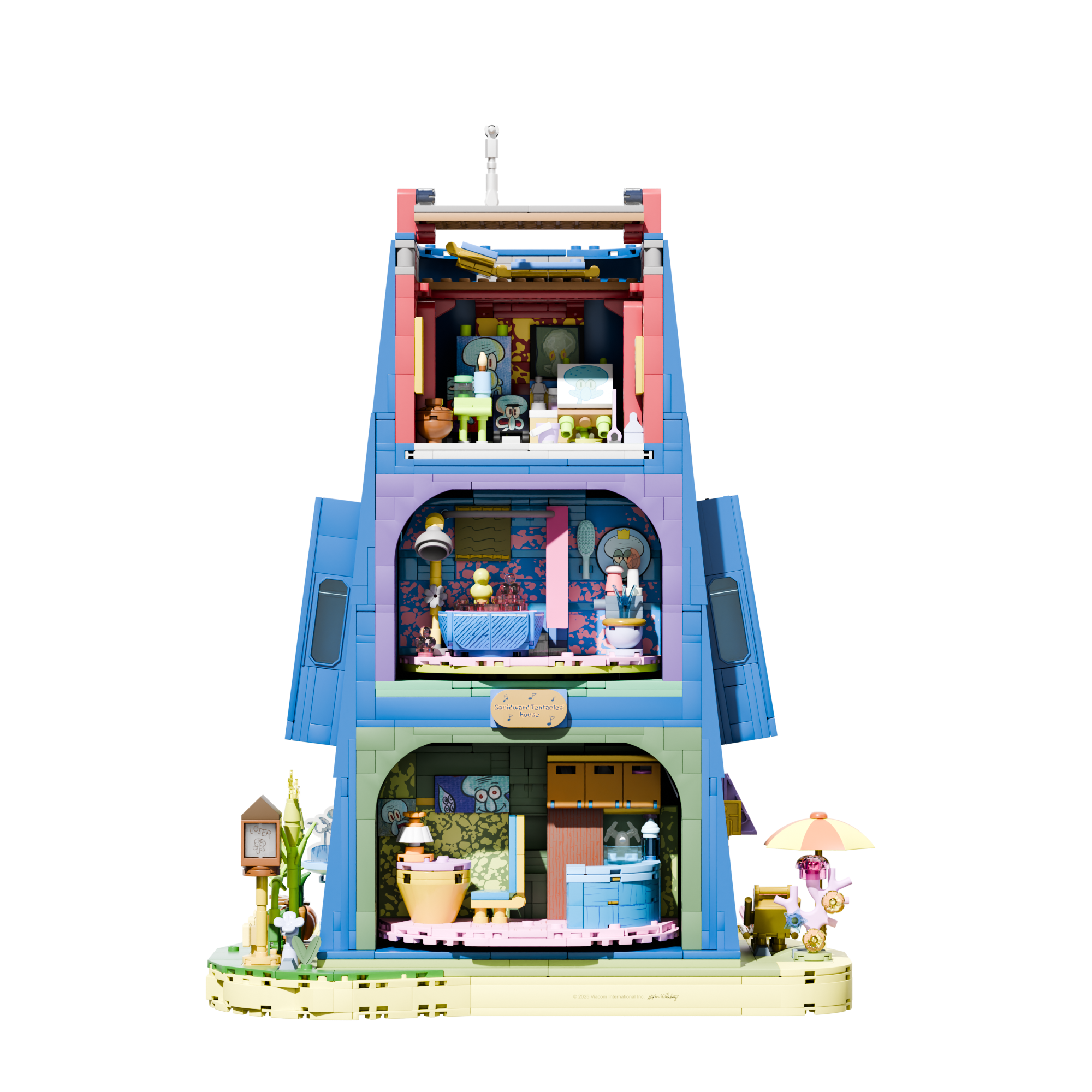 SpongeBob - Squidward’s Stone House (1,577-piece, 5 rooms, 13 inches high)