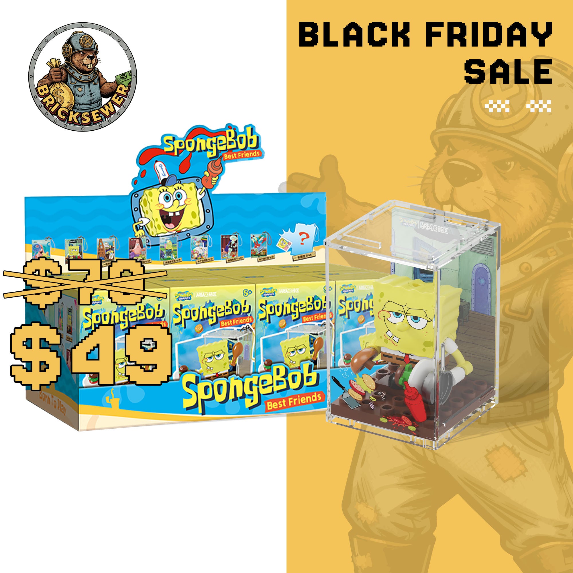 SpongeBob – A Day in Bikini Bottom Blind Box Set（random 8 out of 9, non-repeating）