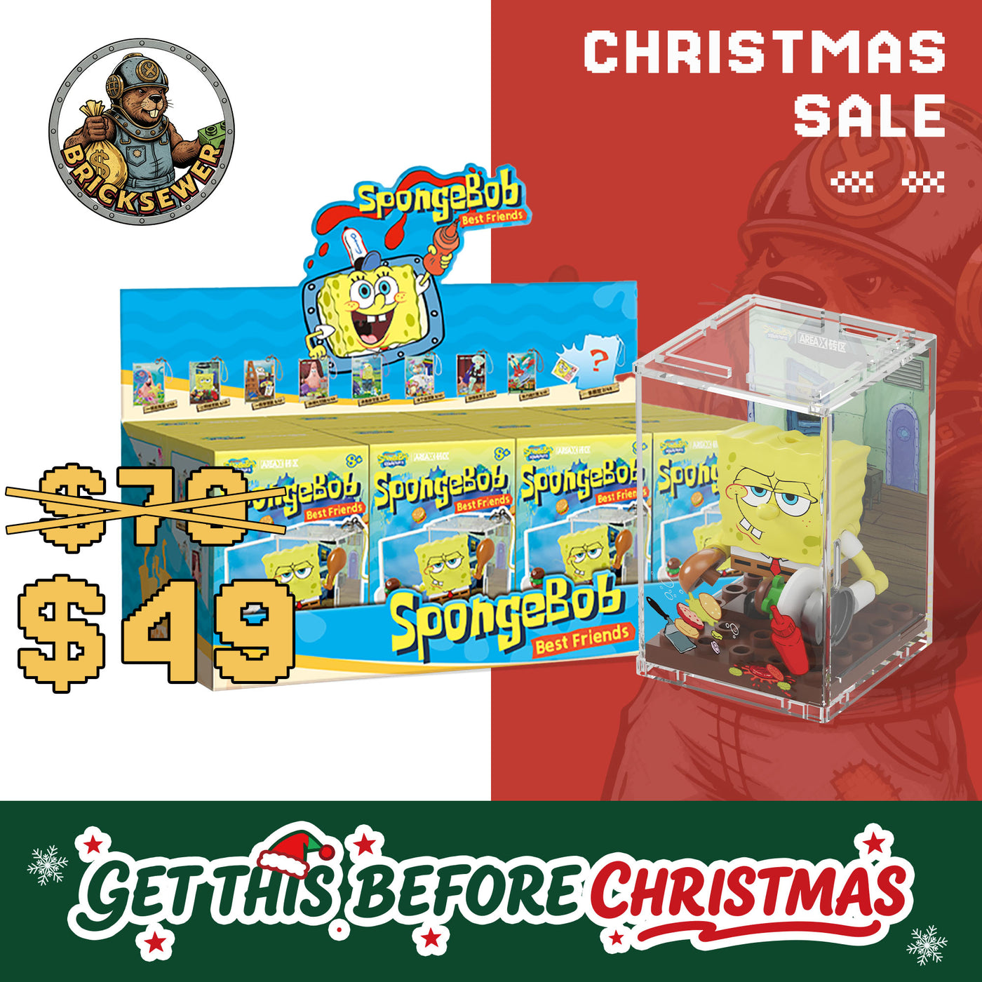 SpongeBob – A Day in Bikini Bottom Blind Box Set（random 8 out of 9, non-repeating）