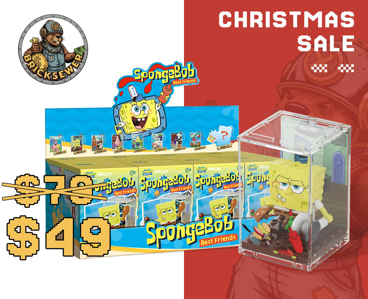 SpongeBob – A Day in Bikini Bottom Blind Box Set（random 8 out of 9, non-repeating）