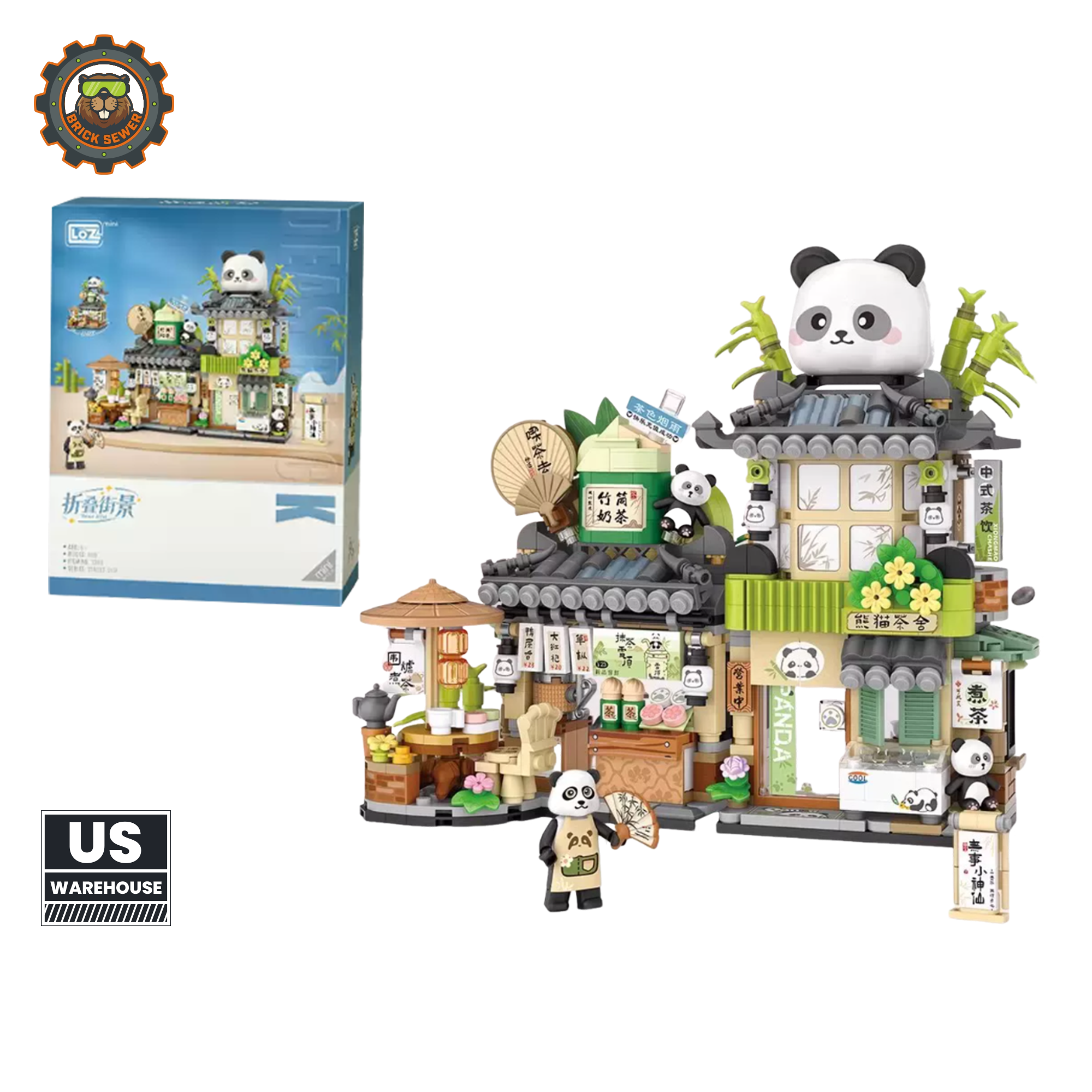 Panda Tea House Building Set