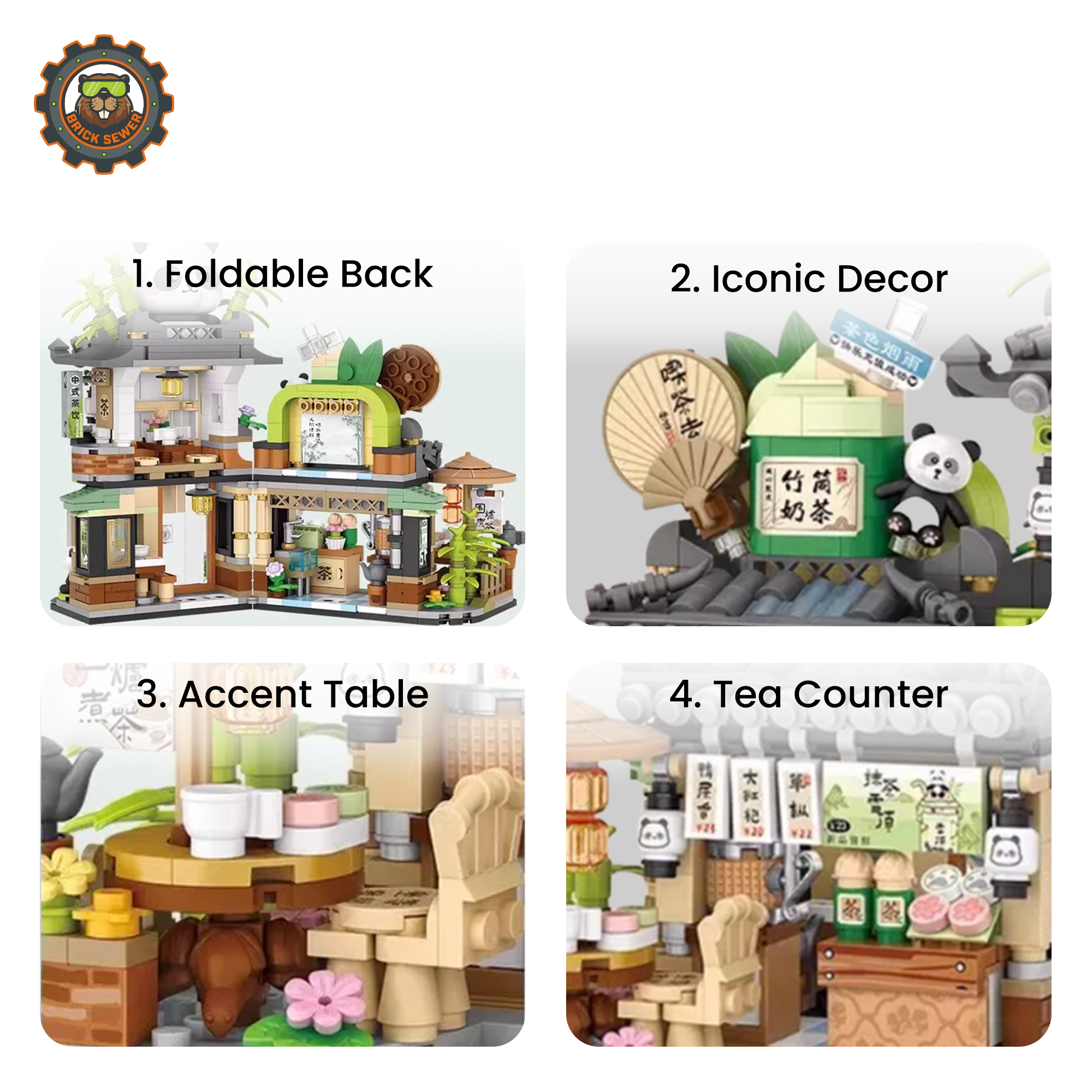 Panda Tea House Building Set