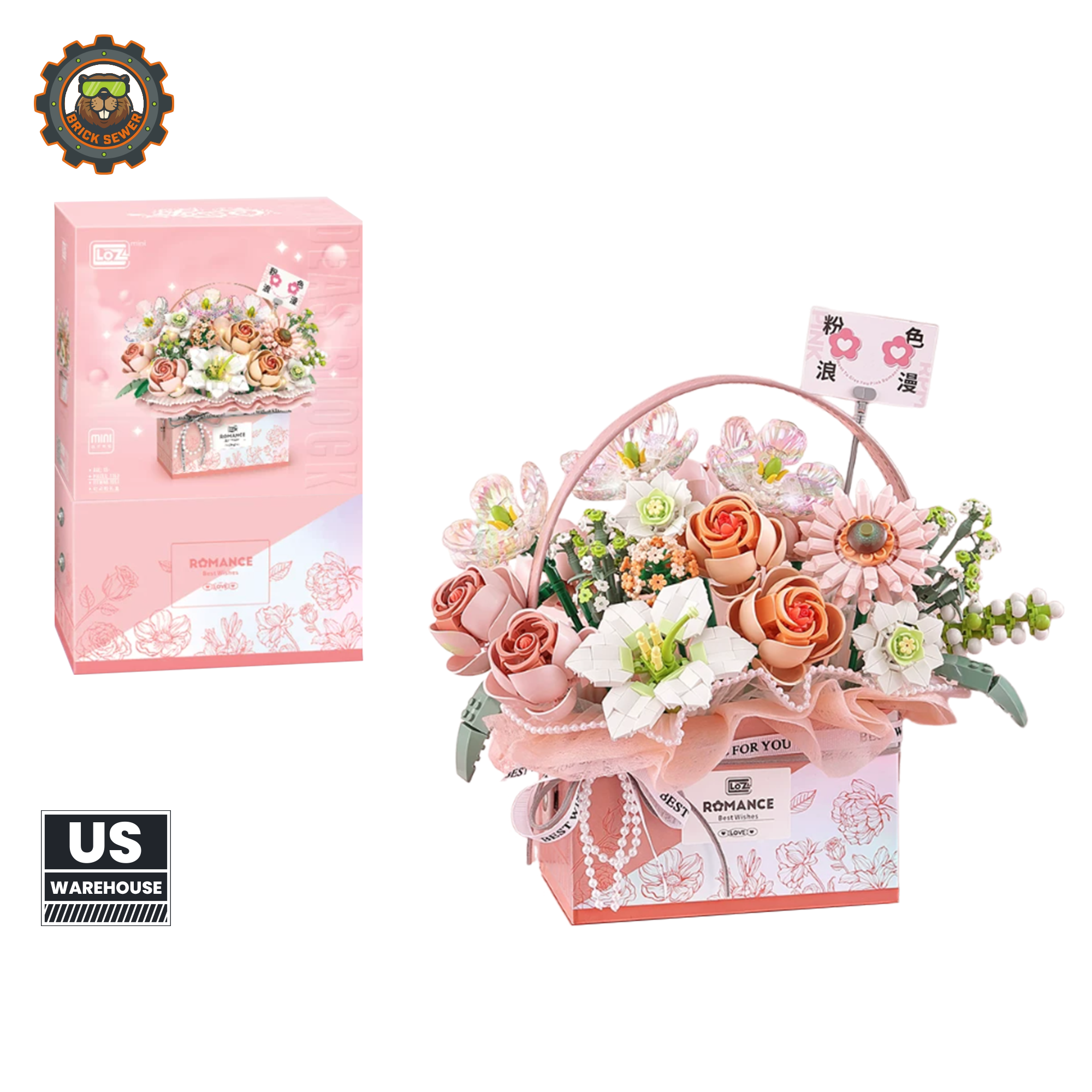 🌸 Pink Memories Flower Bouquet Building Set (1212PCS)