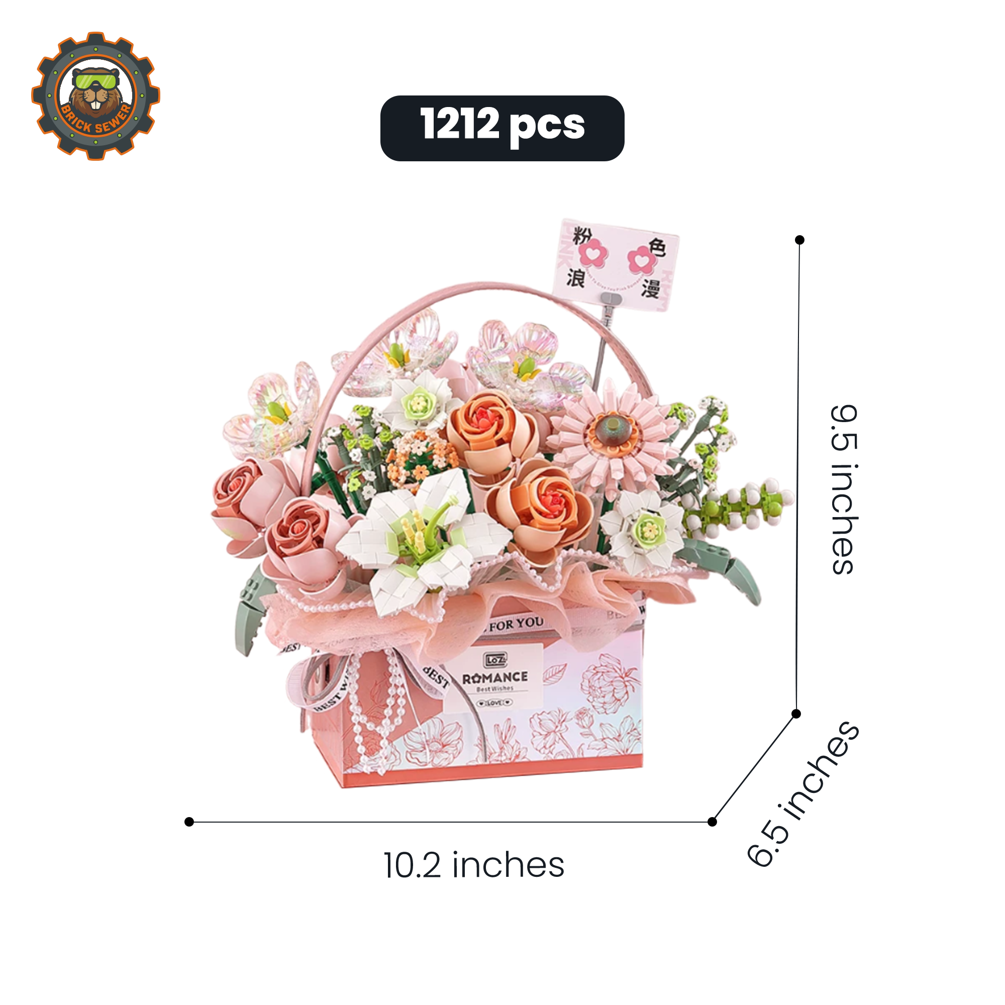 🌸 Pink Memories Flower Bouquet Building Set (1212PCS)