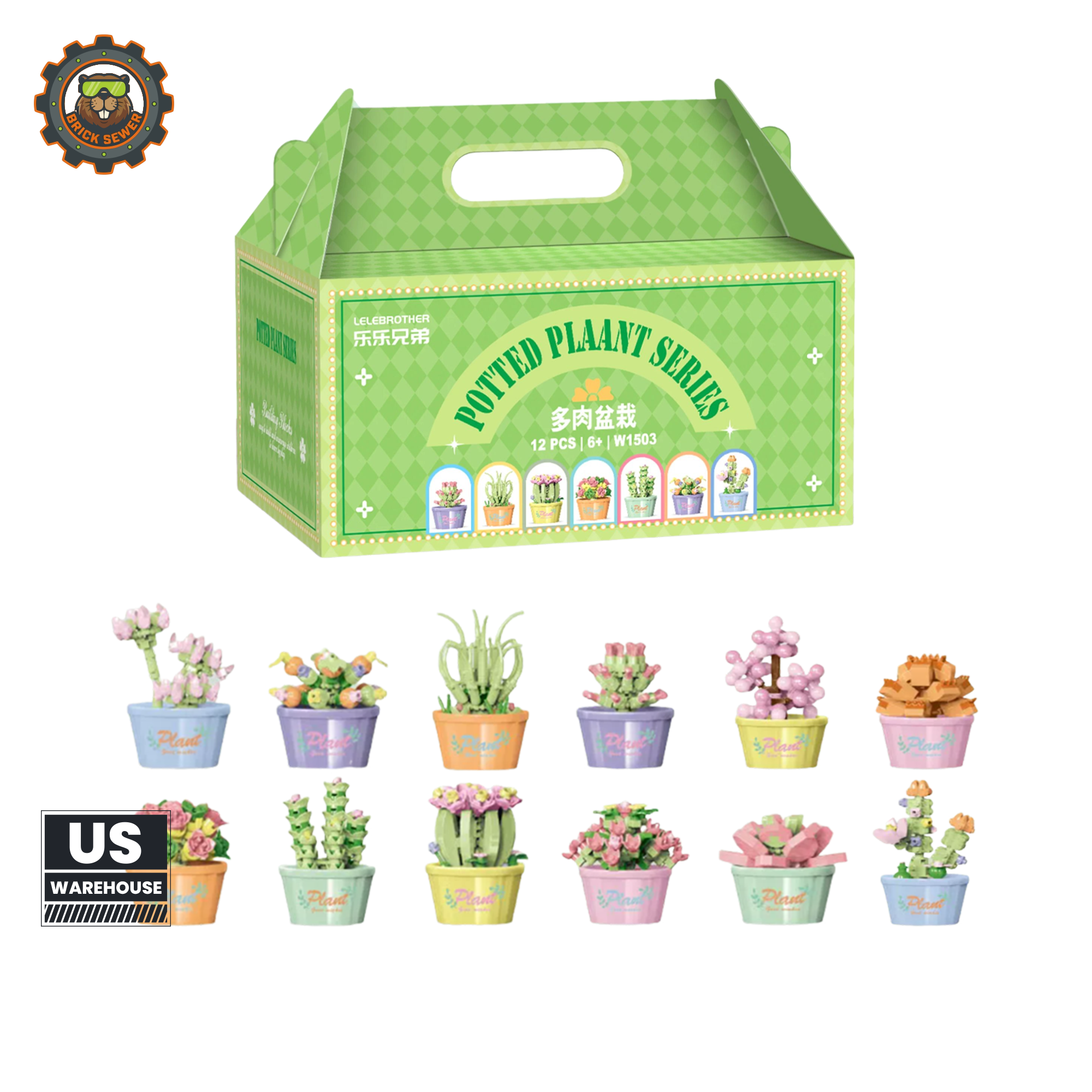 Potted Plant Series Building Blocks (12PCS Set)