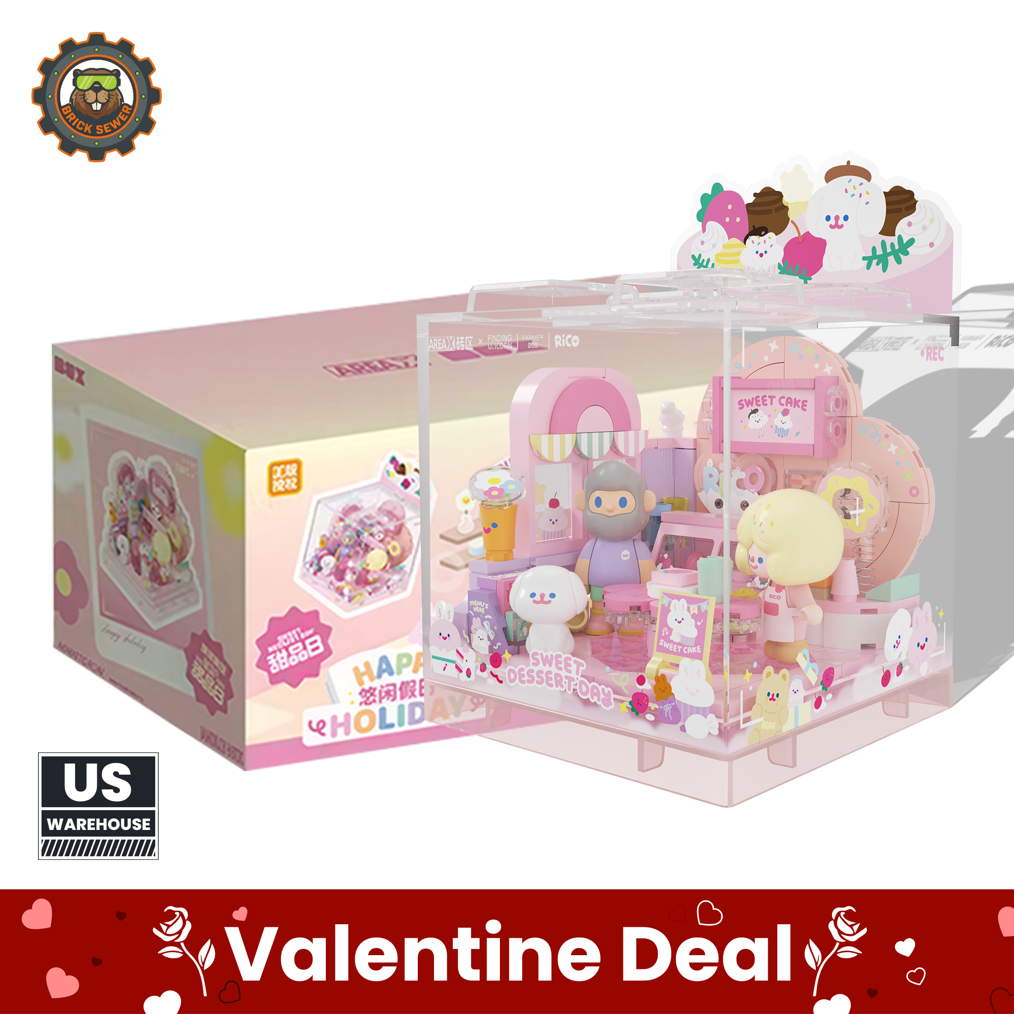 Farmer Bob – Bob Land Building Set 2,873 pcs | Free Box Series Included with Roco & Bob characters in a dessert-themed setup.