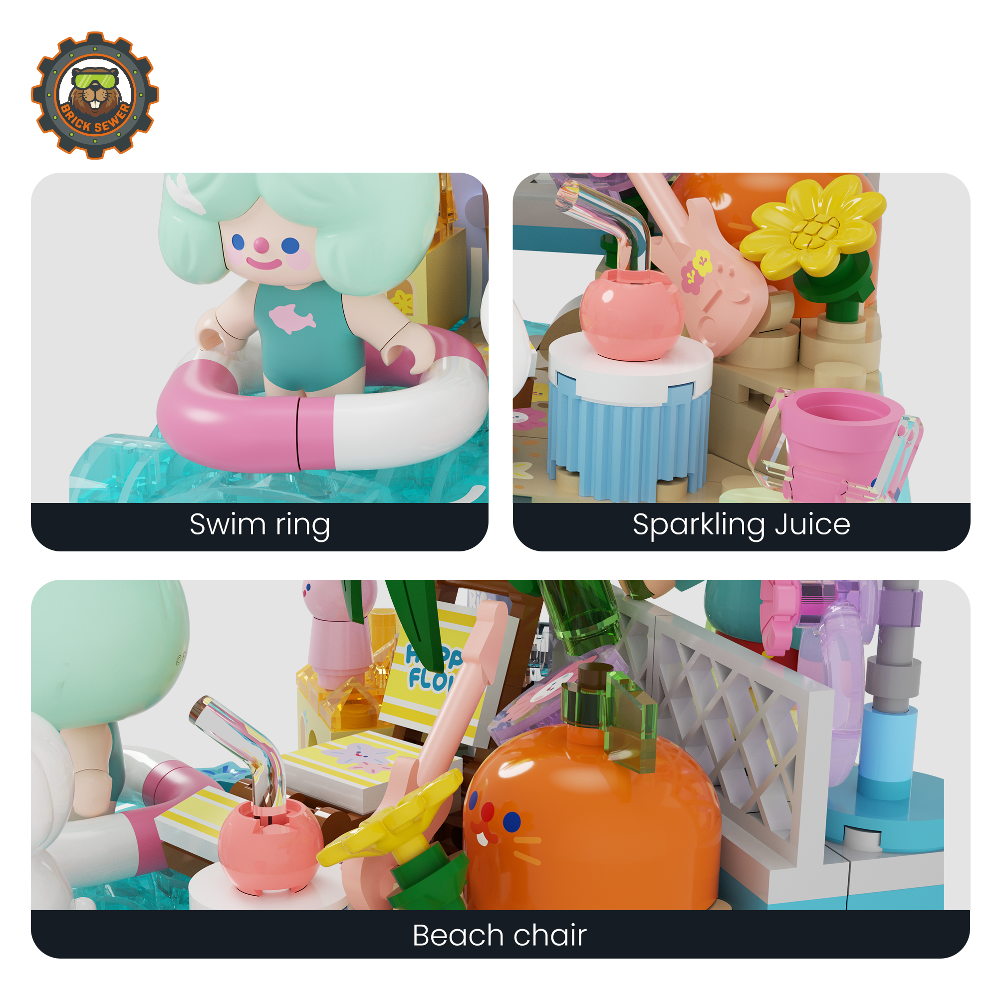 Rico & Bob - Travel Day featuring swim ring, sparkling juice, and beach chair for a perfect vacation scene.