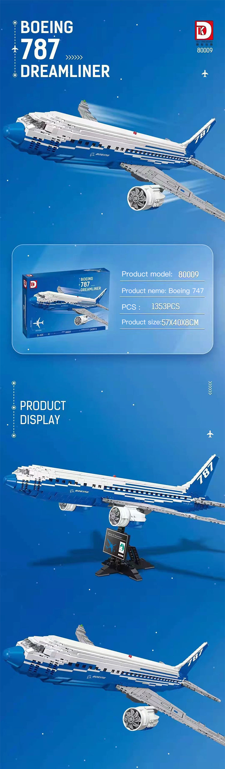 DK 80009 School Set Boeing 787