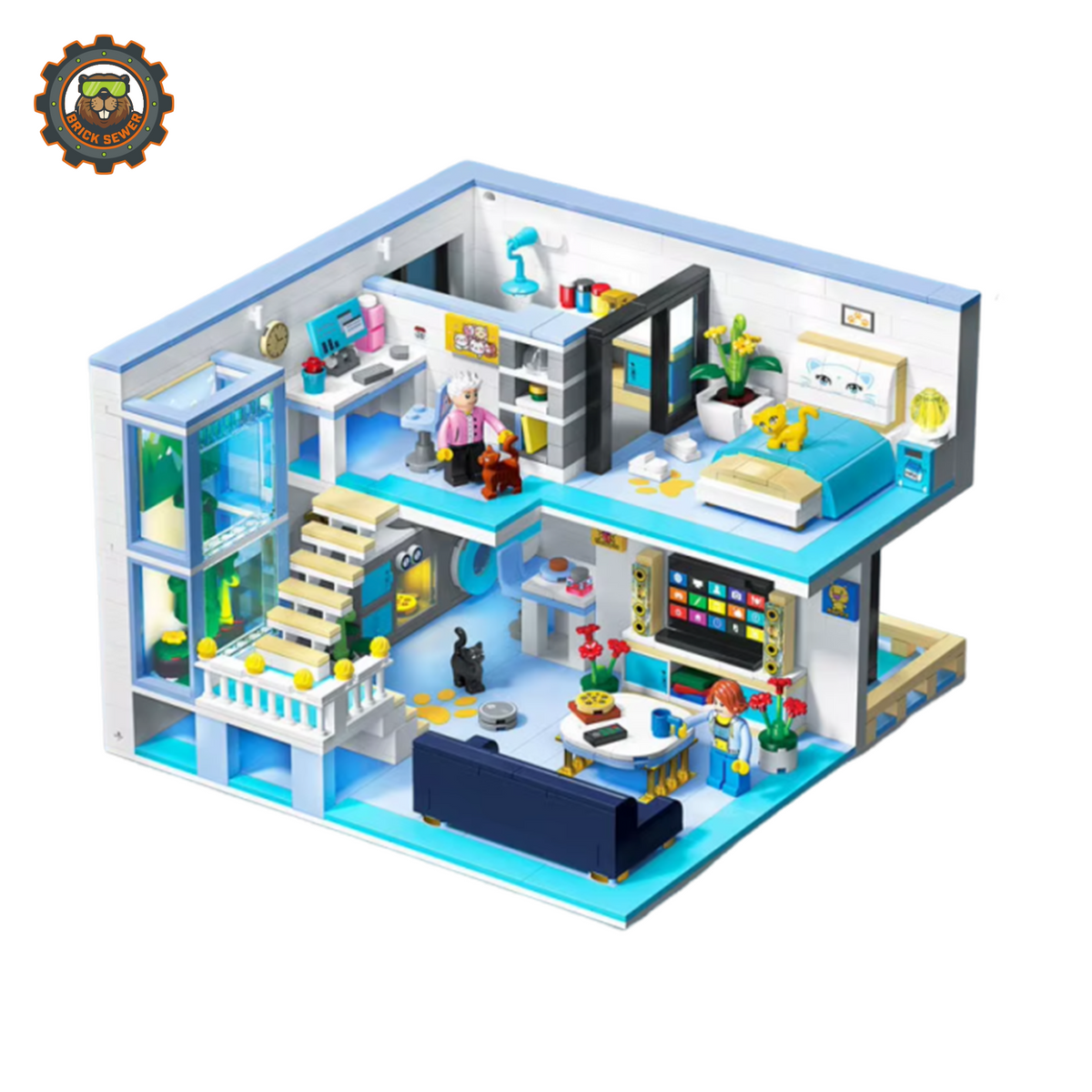 ZHEGAO Cat Apartment Mini Building Set DZ6105