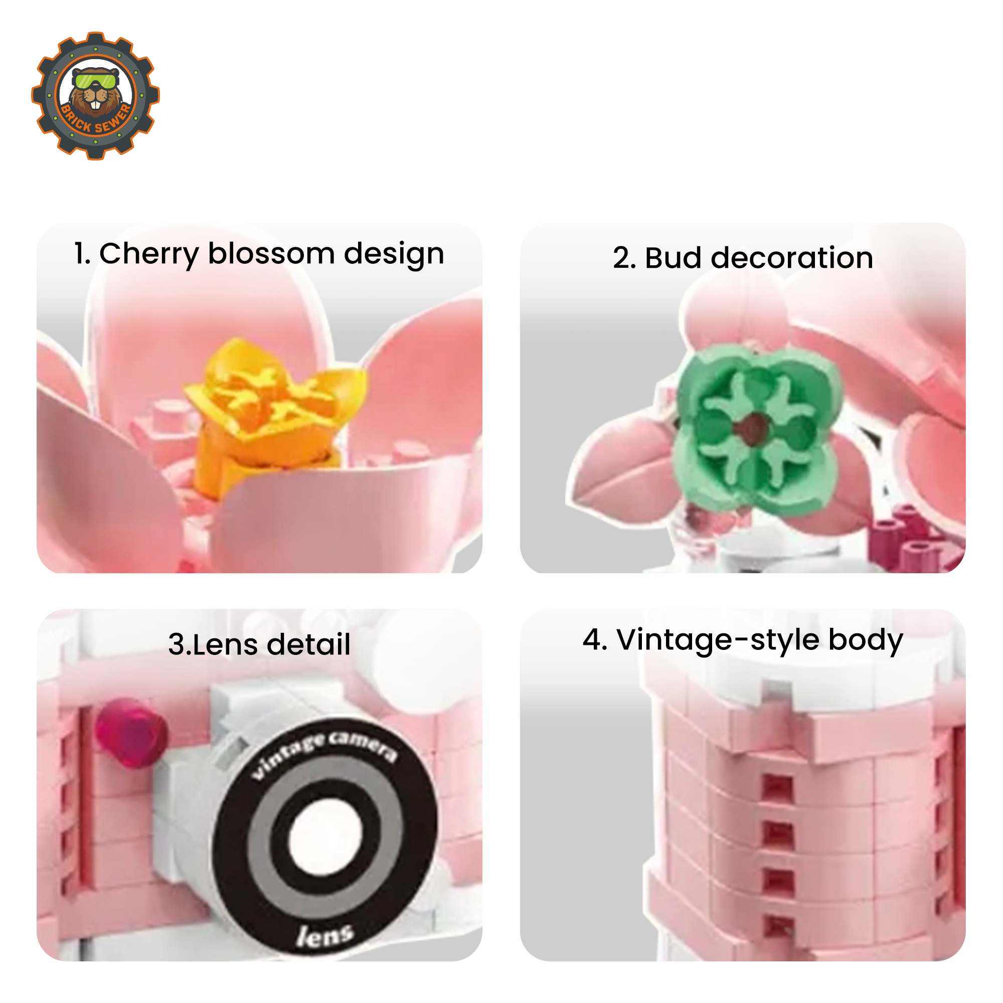 Retro Flower Camera Mini Block Set (285PCS)