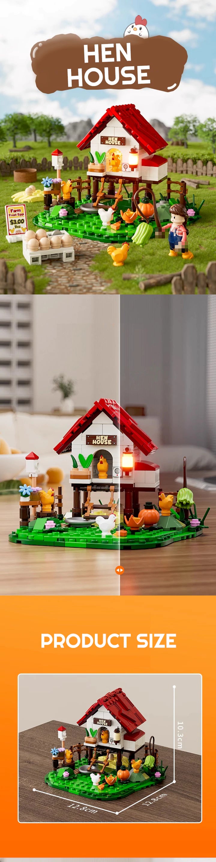 FunWhole F9034 Mini Chicken Coop Creator Expert