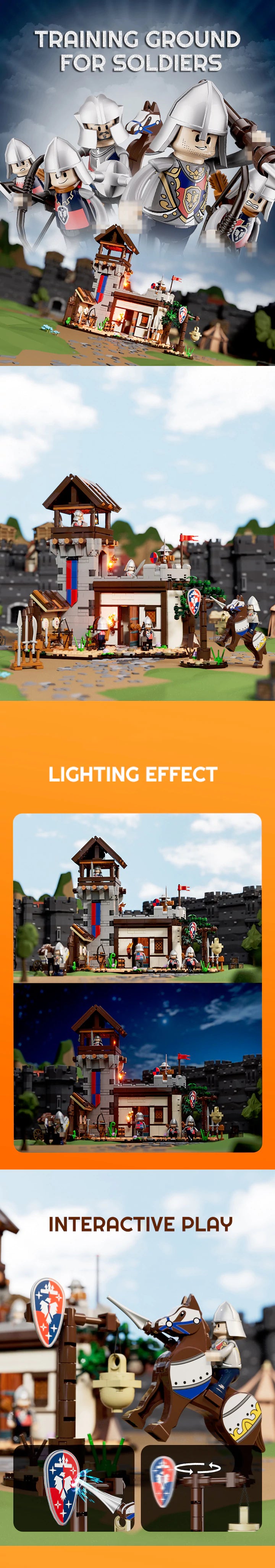 FunWhole F9048 Medieval Soldier Training Ground Medieval Castle