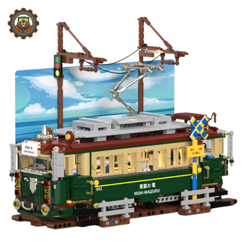 HUIJI Vintage Japanese Tram Building Block Set H1018