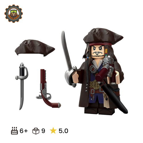 BrickSewer Pirate Captain Figure HU287