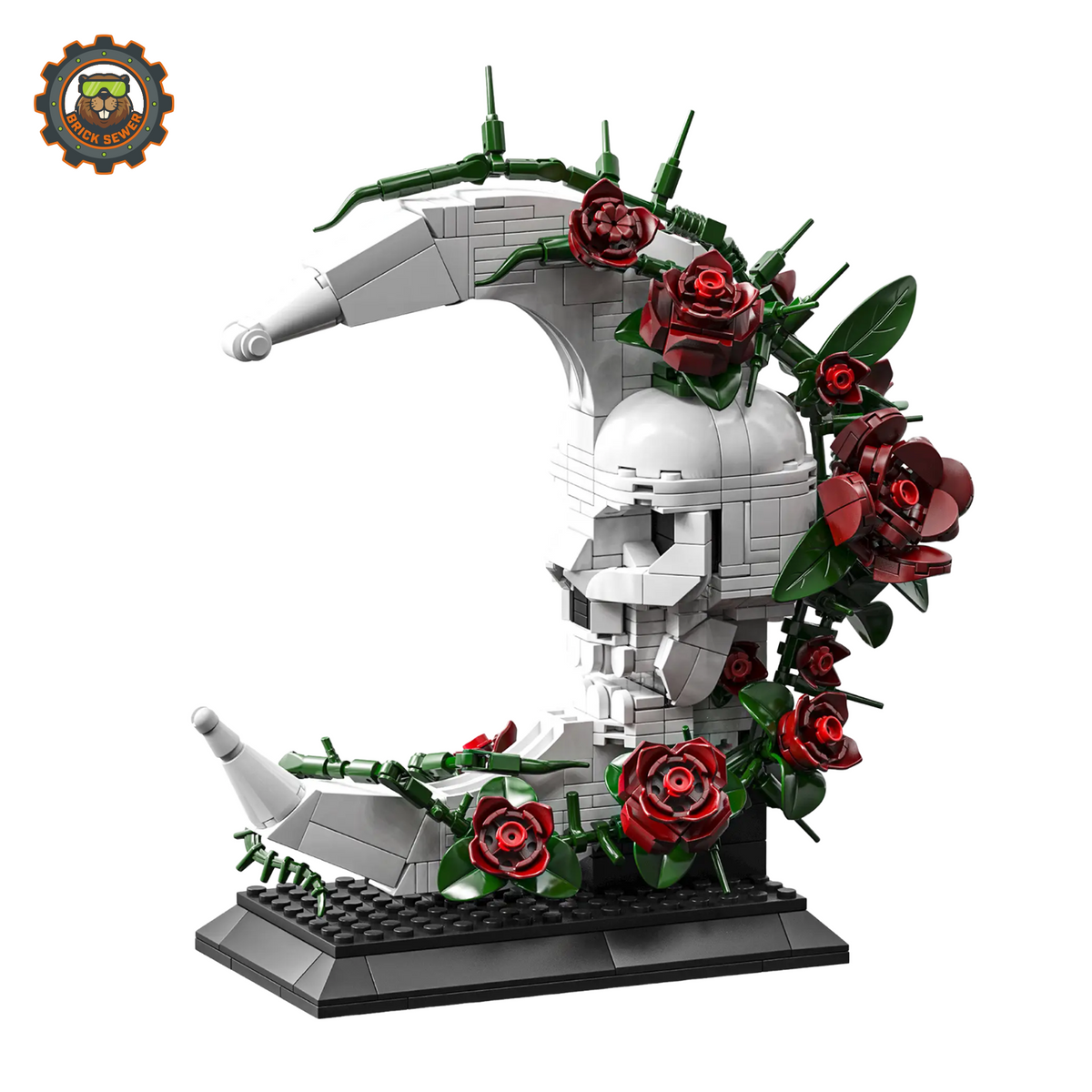 BrickSewer Skull Moon Rose Gothic Building Block Set K70004