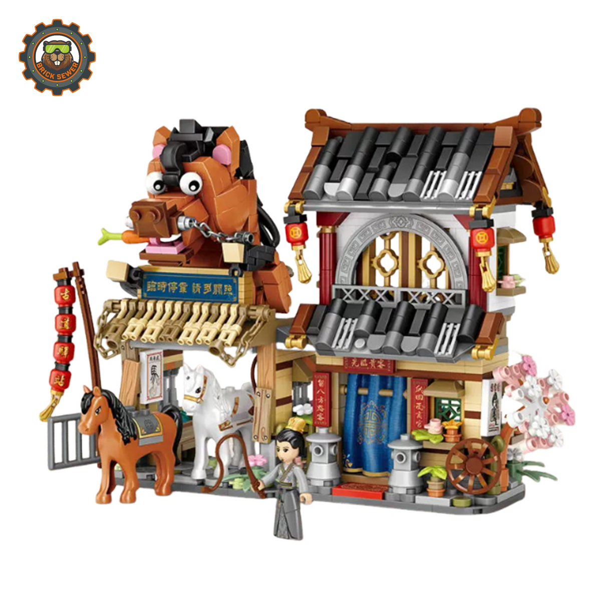 LOZ Ancient Street Horse Relay Station Mini Building Blocks LOZ1243