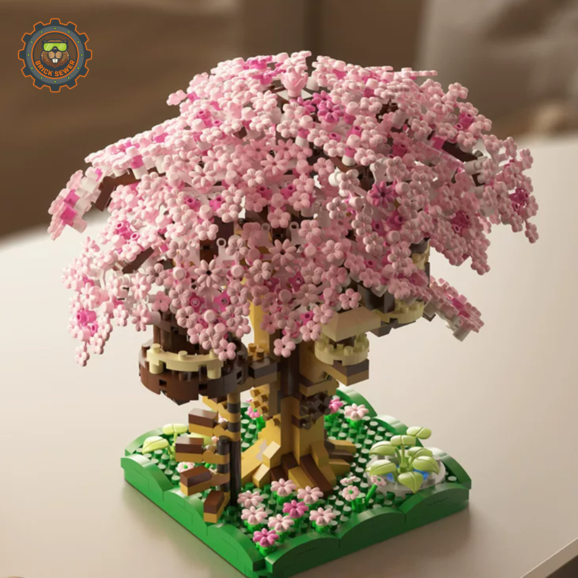 Cherry Blossom Tree House Building Block Set 🌸