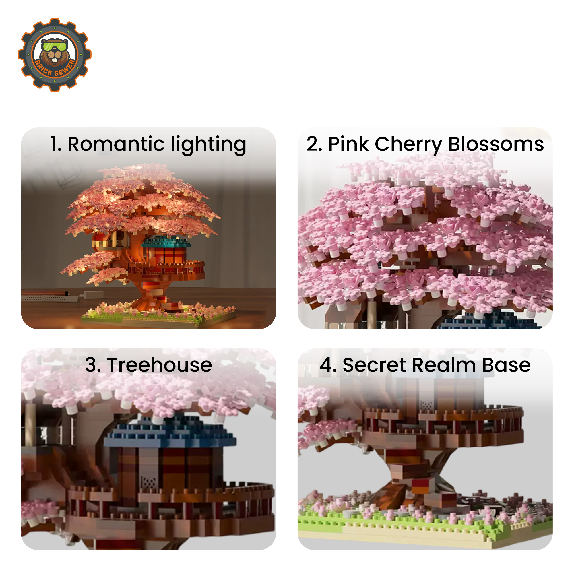 Cherry Blossom Tree House Building Block Set 🌸