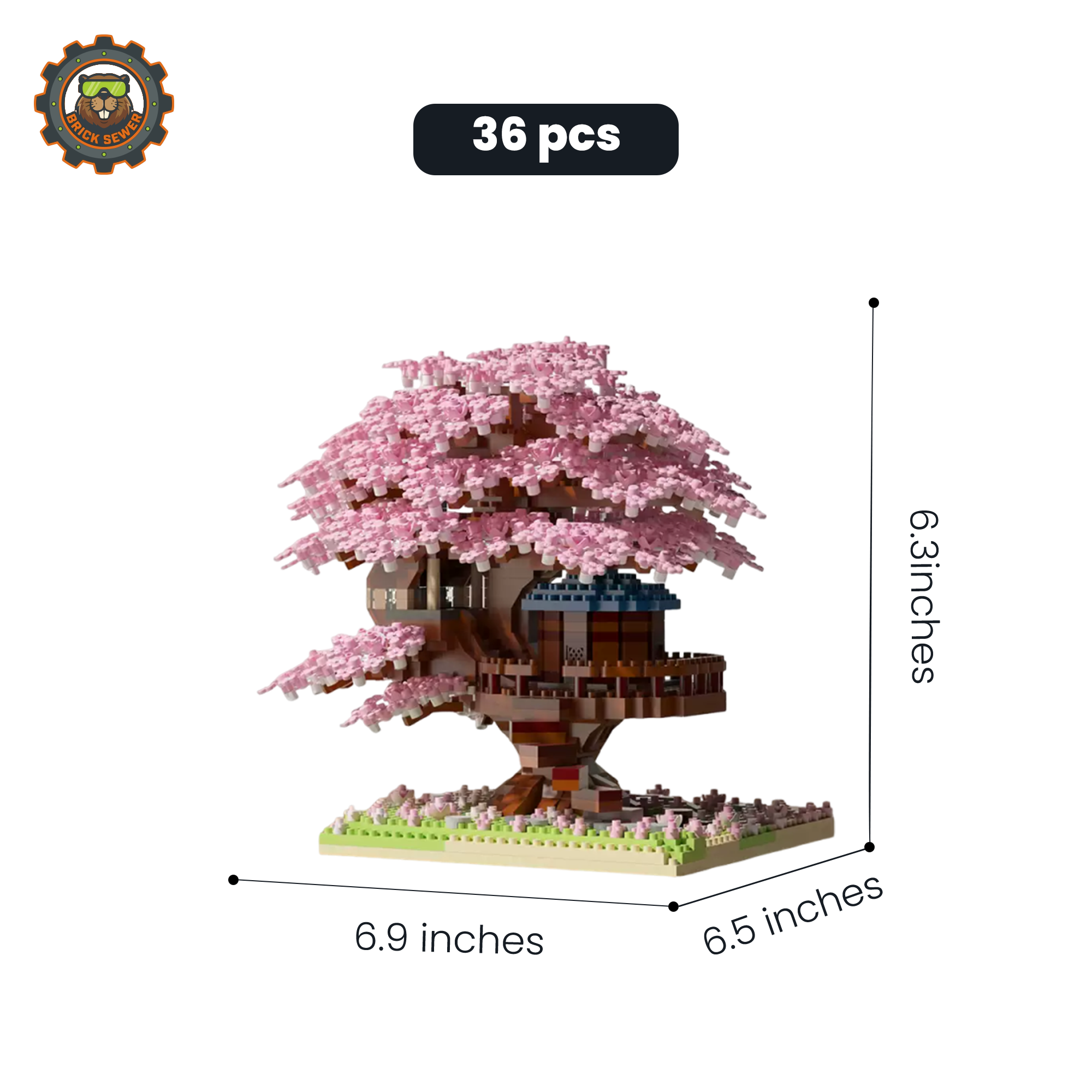 Cherry Blossom Tree House Building Block Set 🌸