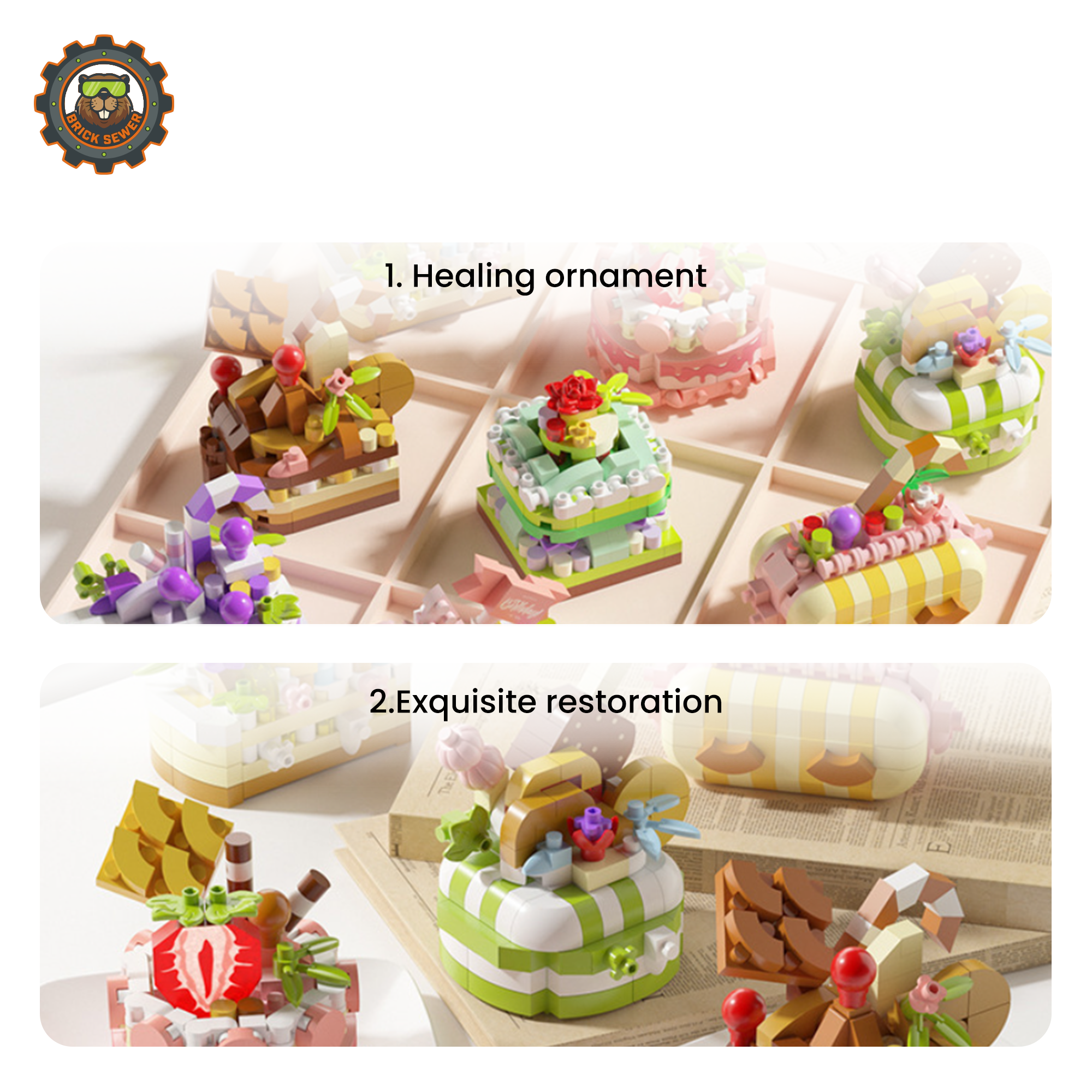 BrickSewer Mini Baking Cake Series Blind Box M3201toM3209Random