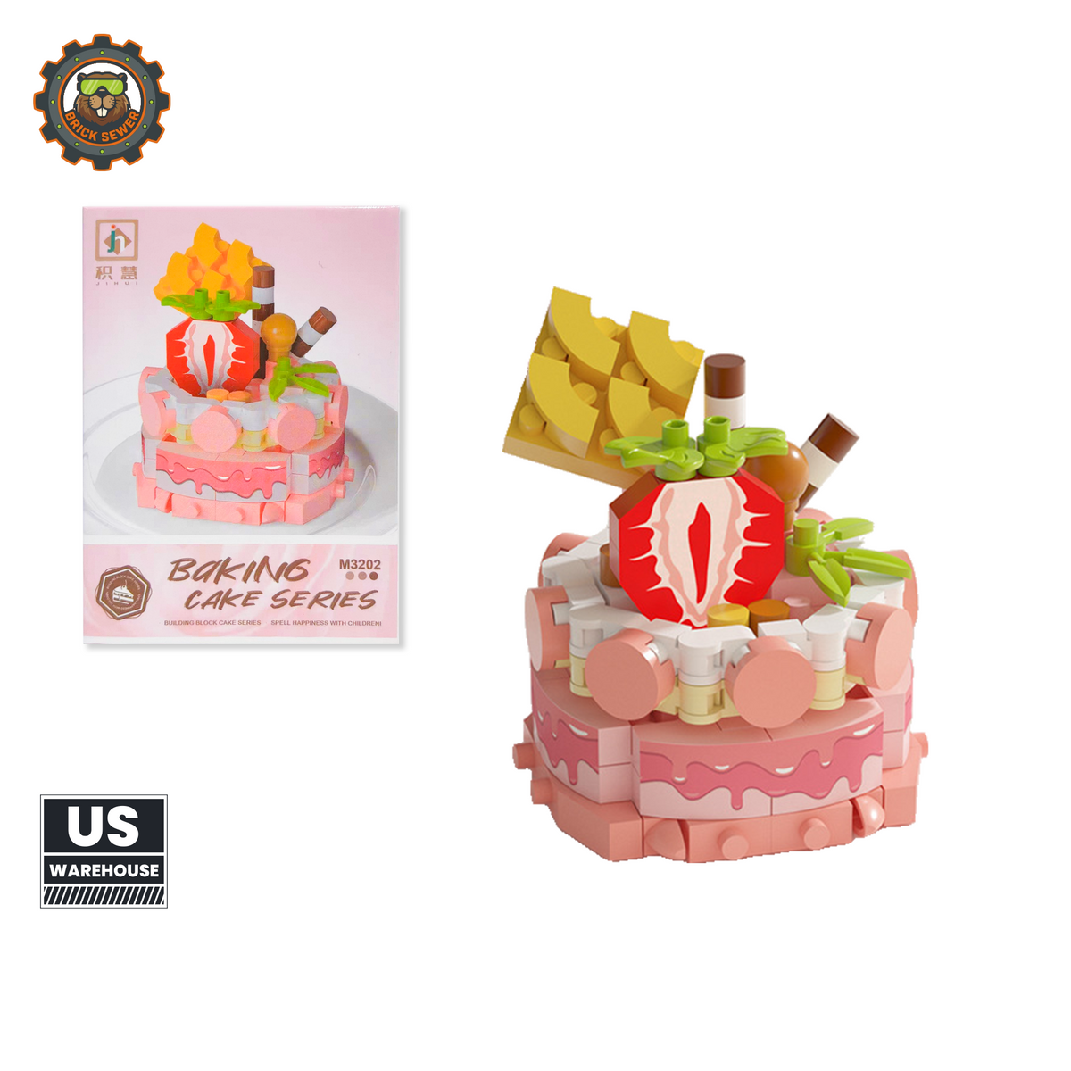 BrickSewer Mini Baking Cake Series Blind Box M3201toM3209Random