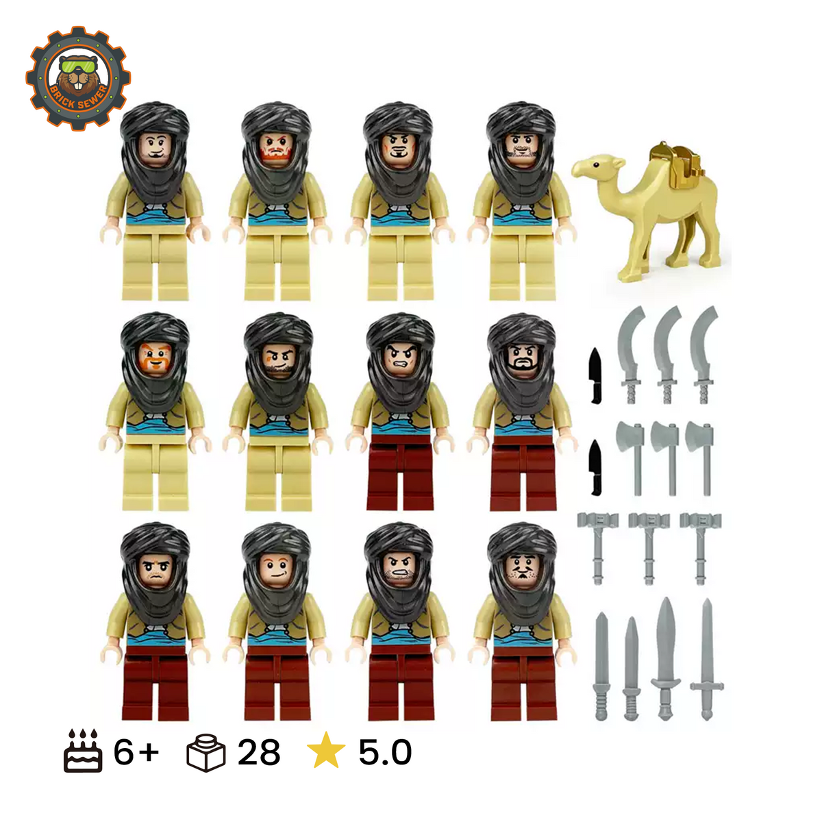 BrickSewer Desert Warrior Minifigure Set M8169