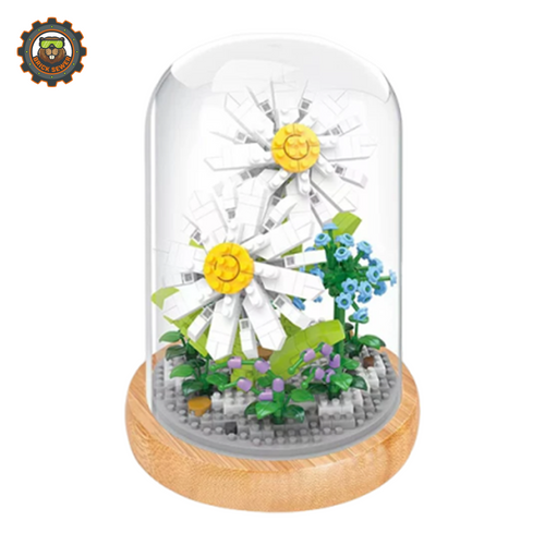 BrickSewer Wise Hawk White Daisy Flower Dome Building Set 2796