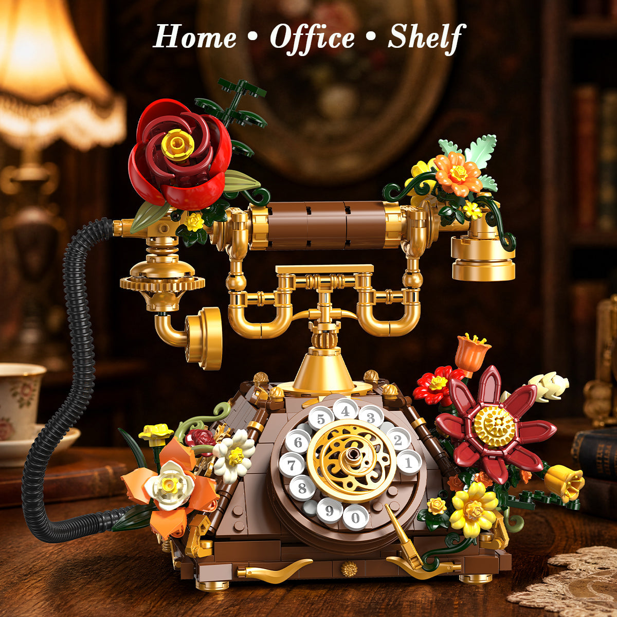 INSOON 2-in-1 Retro Telephone & Wall Clock Building Set (930 PCS) SC8813
