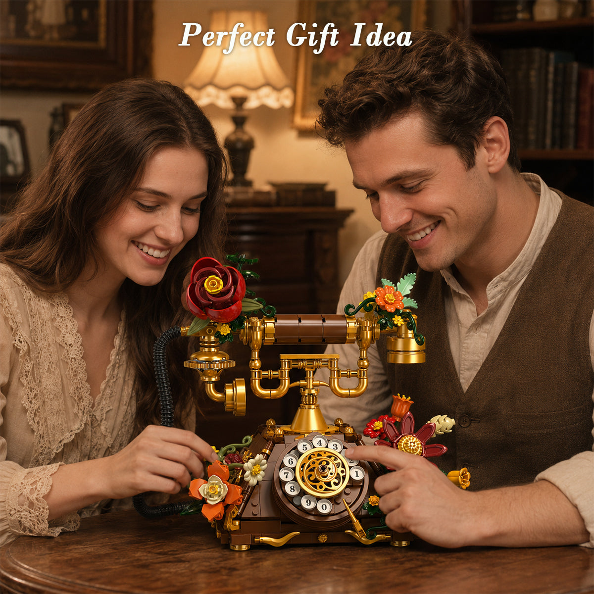 INSOON 2-in-1 Retro Telephone & Wall Clock Building Set (930 PCS) SC8813