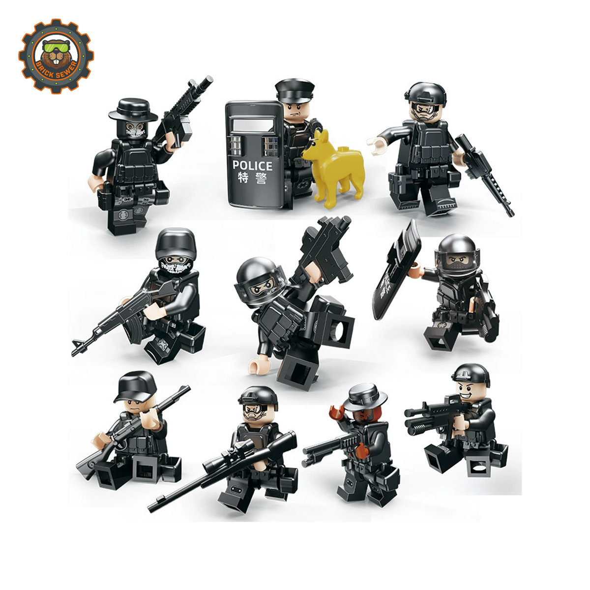 Bricksewer Tactical Police Figure Set TZRP013