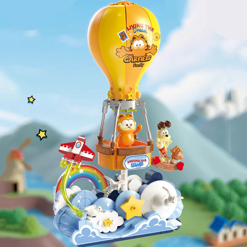 Feimibox S44074 Garfield Travel Round The World FANCY Hot Air Balloon Movie