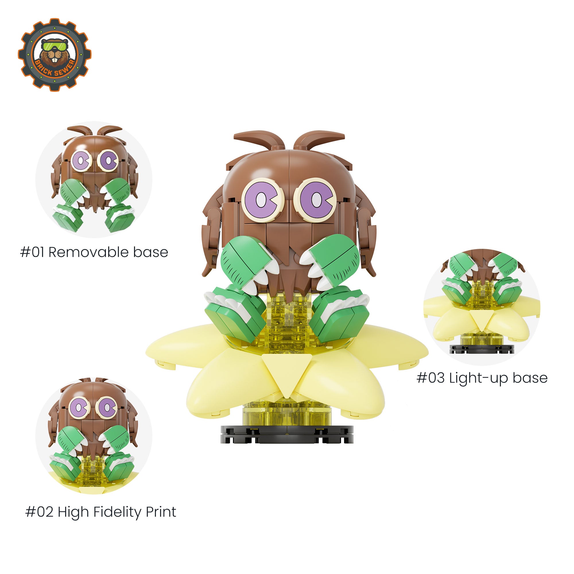 Yu-Gi-Oh! Low-Level Monster Series – Kuriboh collectible figure with light-up base and removable parts