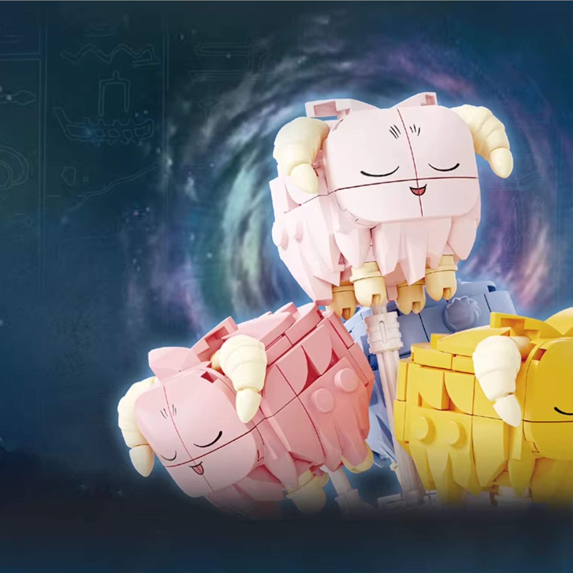 Yu-Gi-Oh! Low-Level Monster Series – Scapegoat, featuring adorable pastel goats on a light-up pedestal.