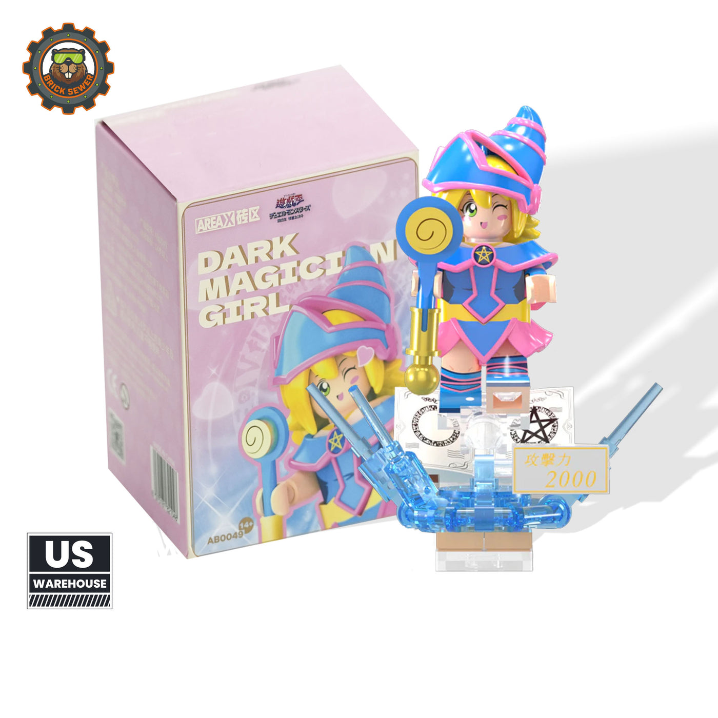 Yu-Gi-Oh! – Dark Magician Girl Mini Figure with box and accessories featuring vibrant colors and iconic design.