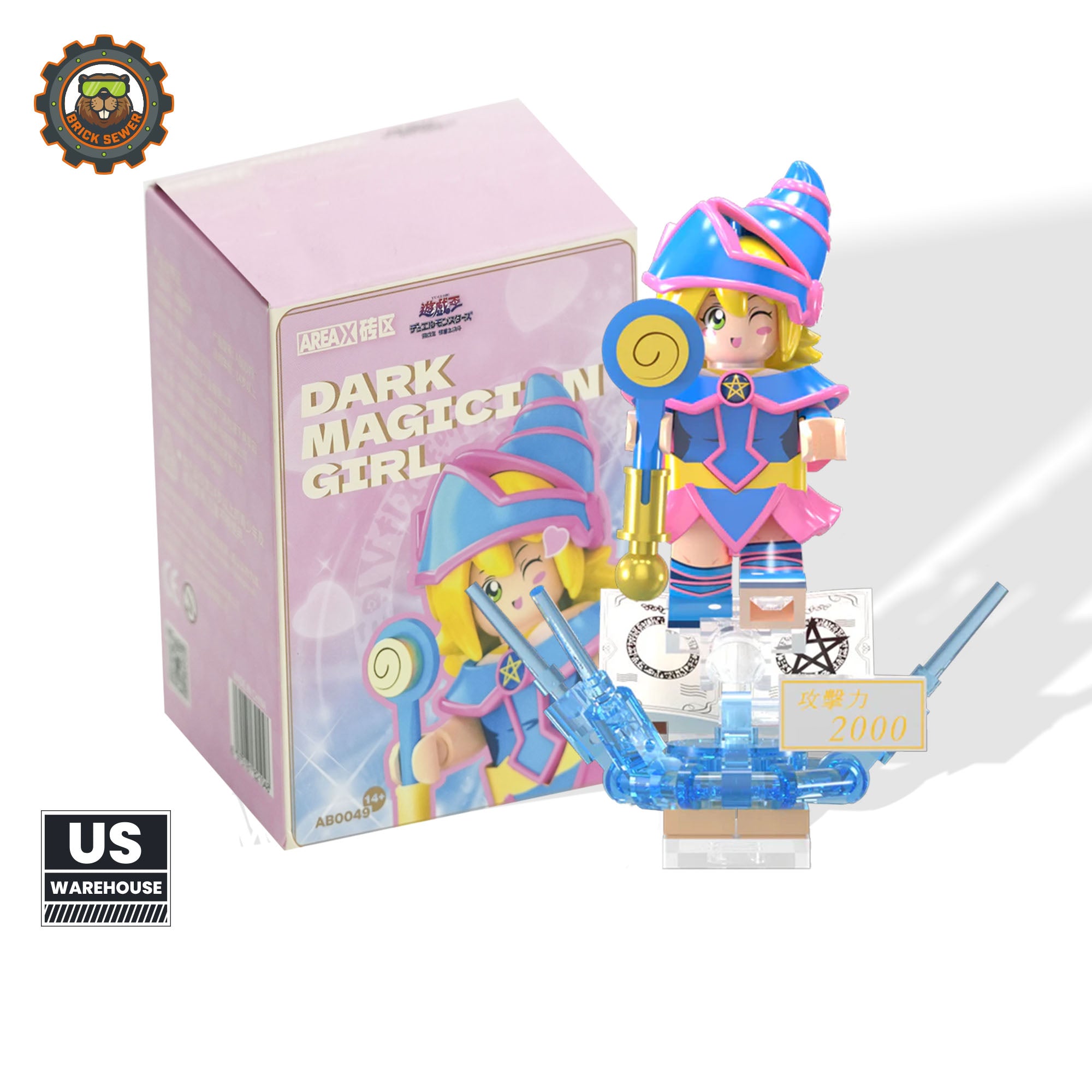 Yu-Gi-Oh! – Dark Magician Girl Mini Figure with box and accessories featuring vibrant colors and iconic design.