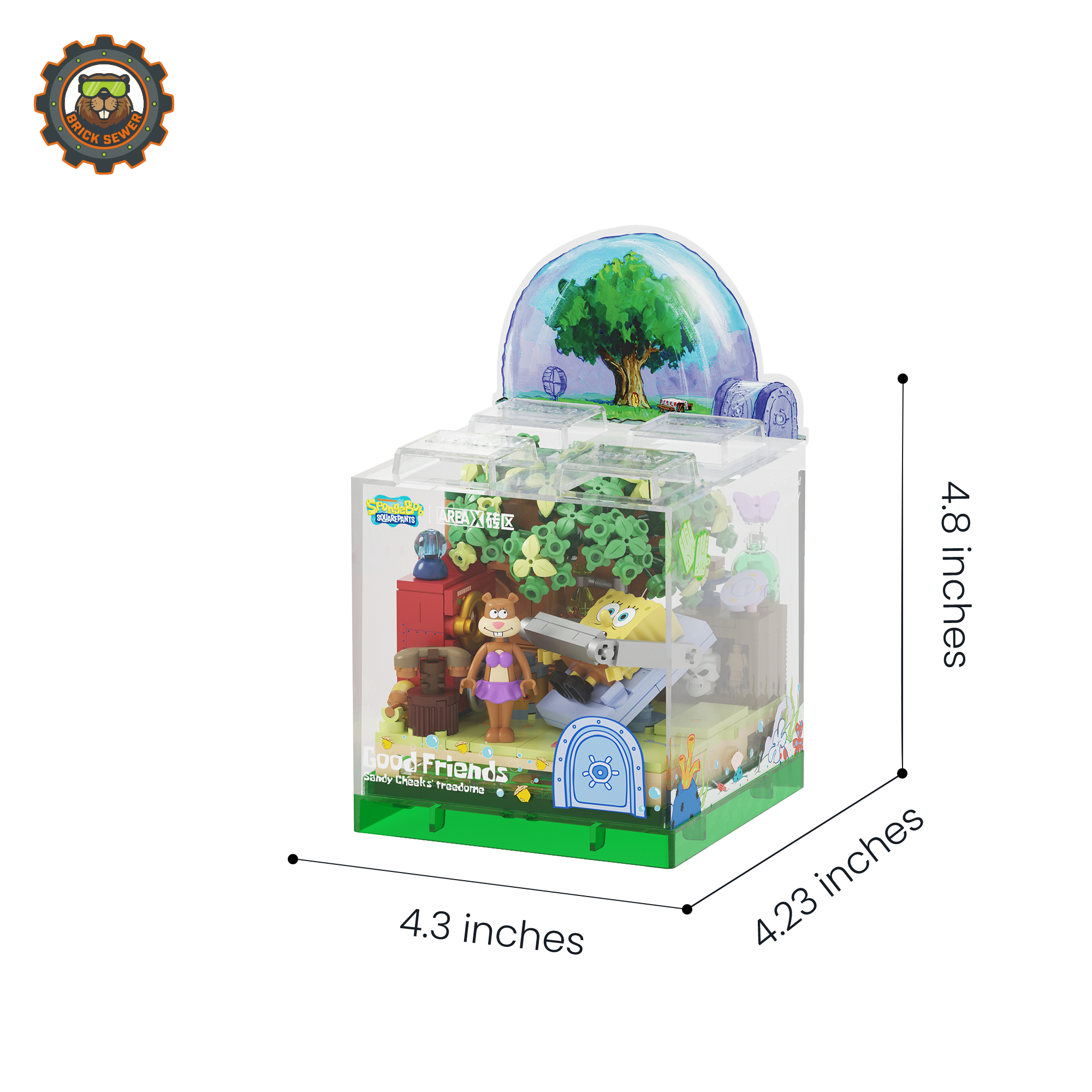 SpongeBob XBOX Treehouse toy featuring Sandy's treetop retreat with layered interior and accessories.