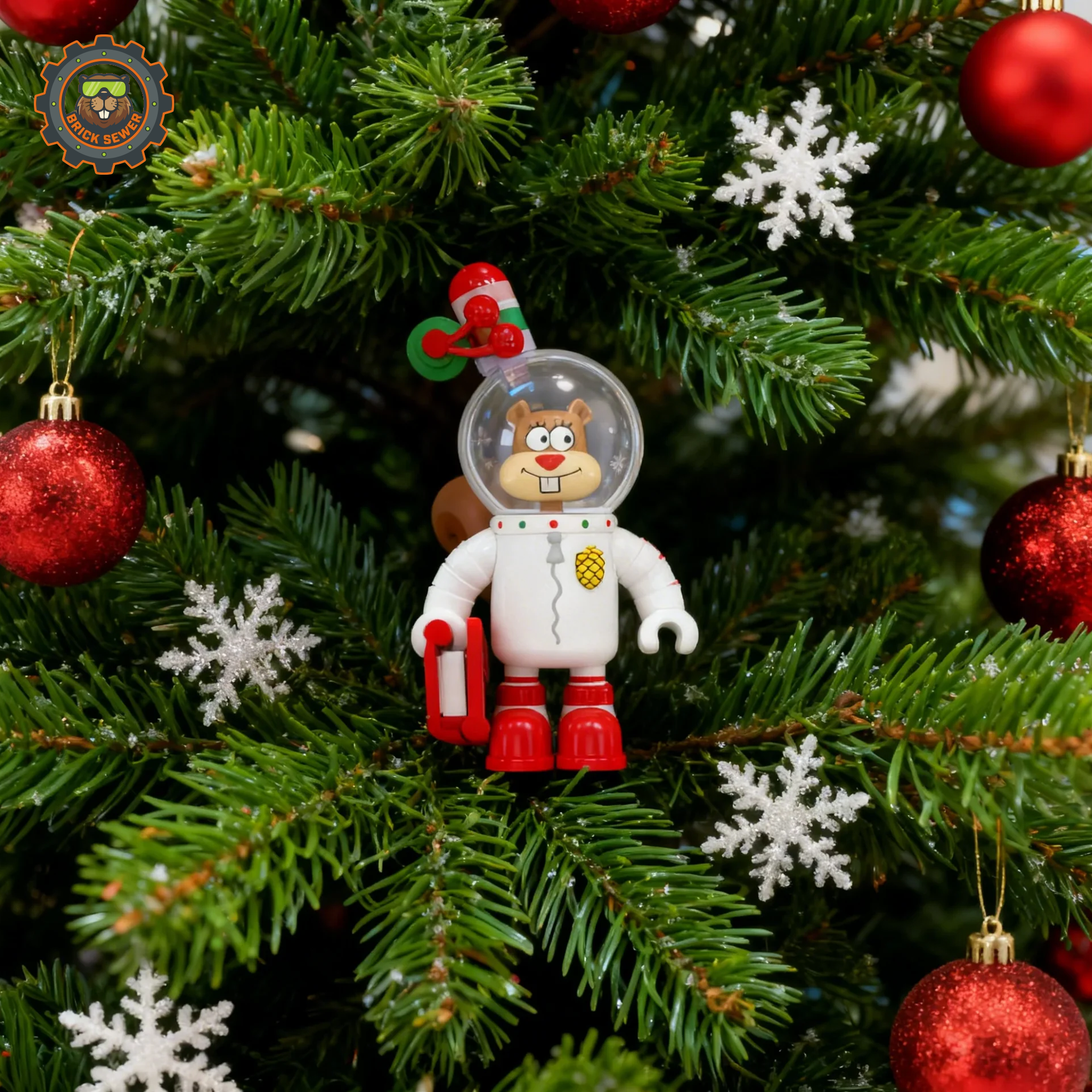 SpongeBob Christmas Tree + 2 Sandy Christmas Ornament