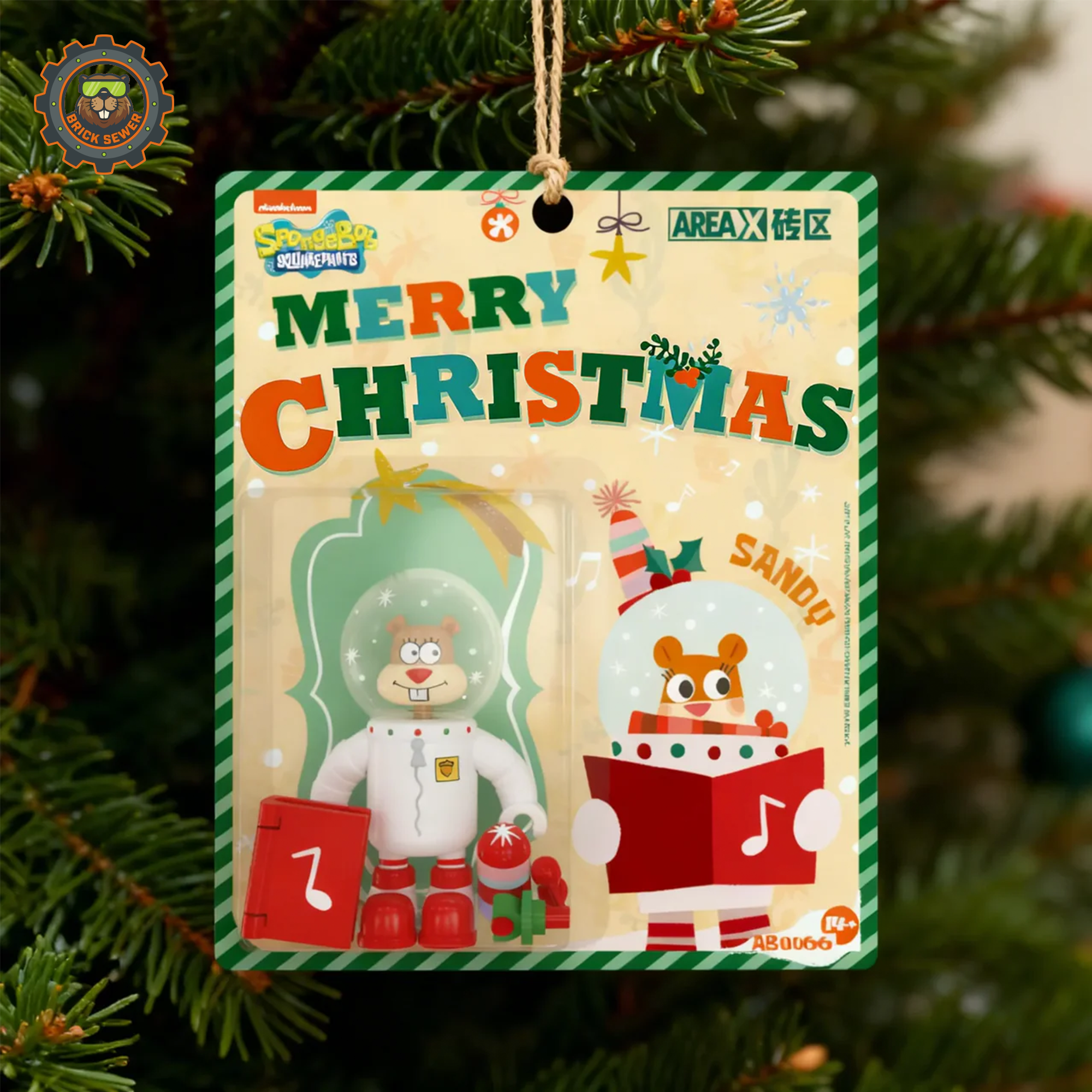 SpongeBob Christmas Tree + 2 Sandy Christmas Ornament