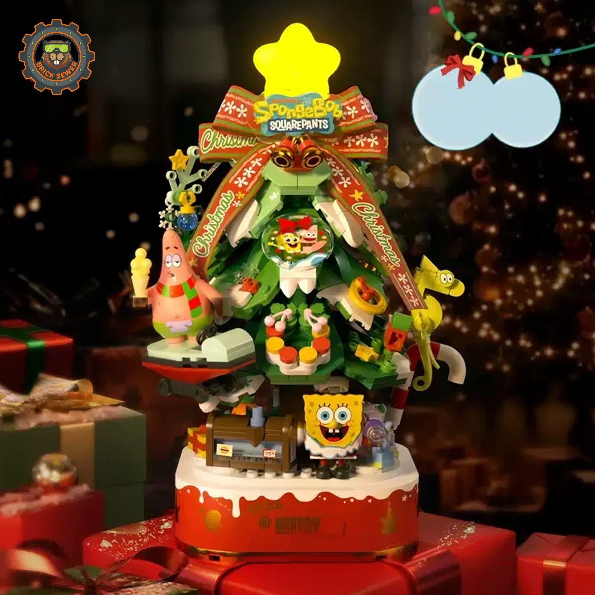 SpongeBob Christmas Tree + 1 Sandy Christmas Ornament