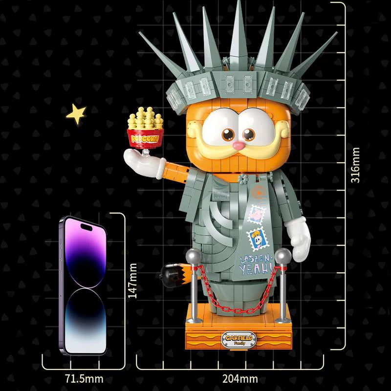 Feimibox S44072 Garfield Statue Of Liberty Movie