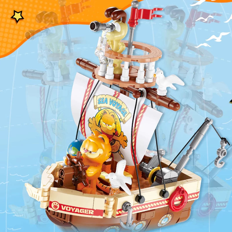 Feimibox S44075 Garfield Travel Round The World Seagoing Vessel Movie